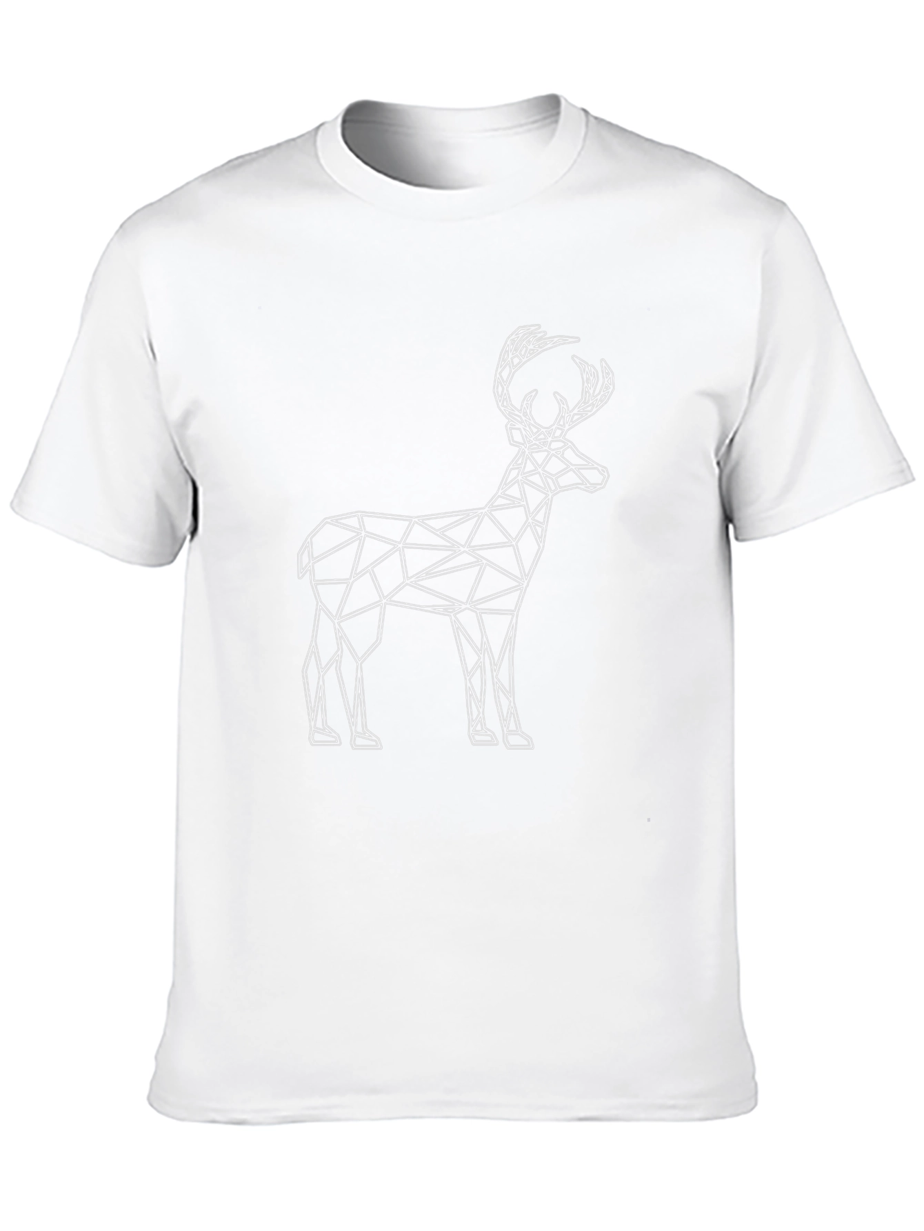 Geometric Deer Graphic Tee - Modern Black T-Shirt