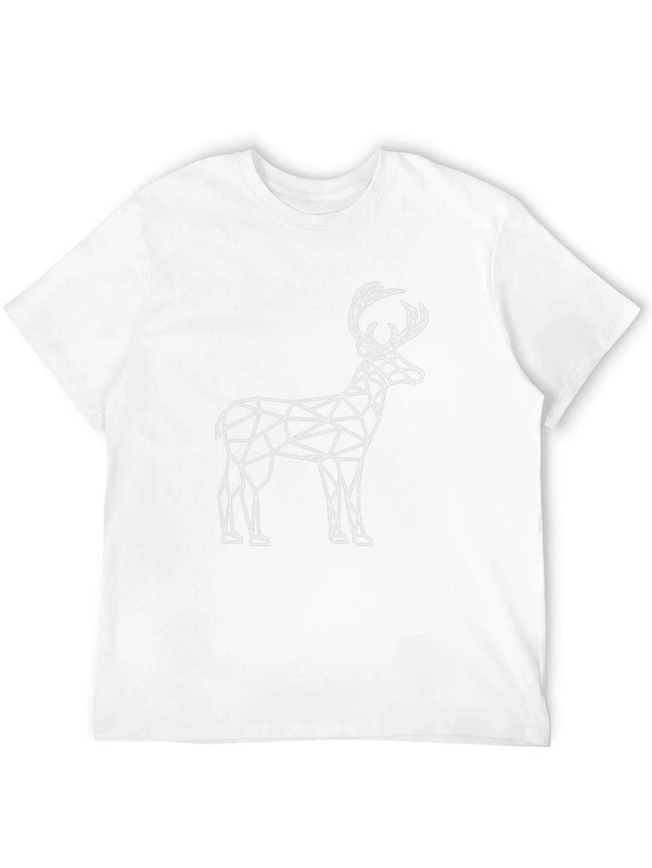 Geometric Deer Graphic Tee - Modern Black T-Shirt