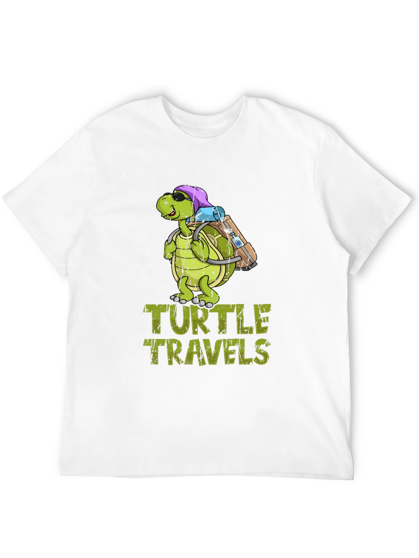Turtle Travels T-Shirt Funny Cartoon Graphic Tee