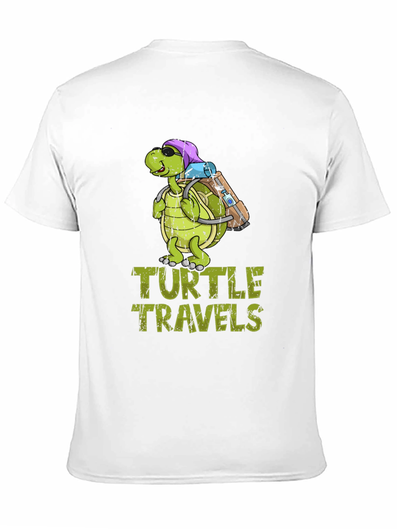 Turtle Travels T-Shirt Funny Cartoon Graphic Tee