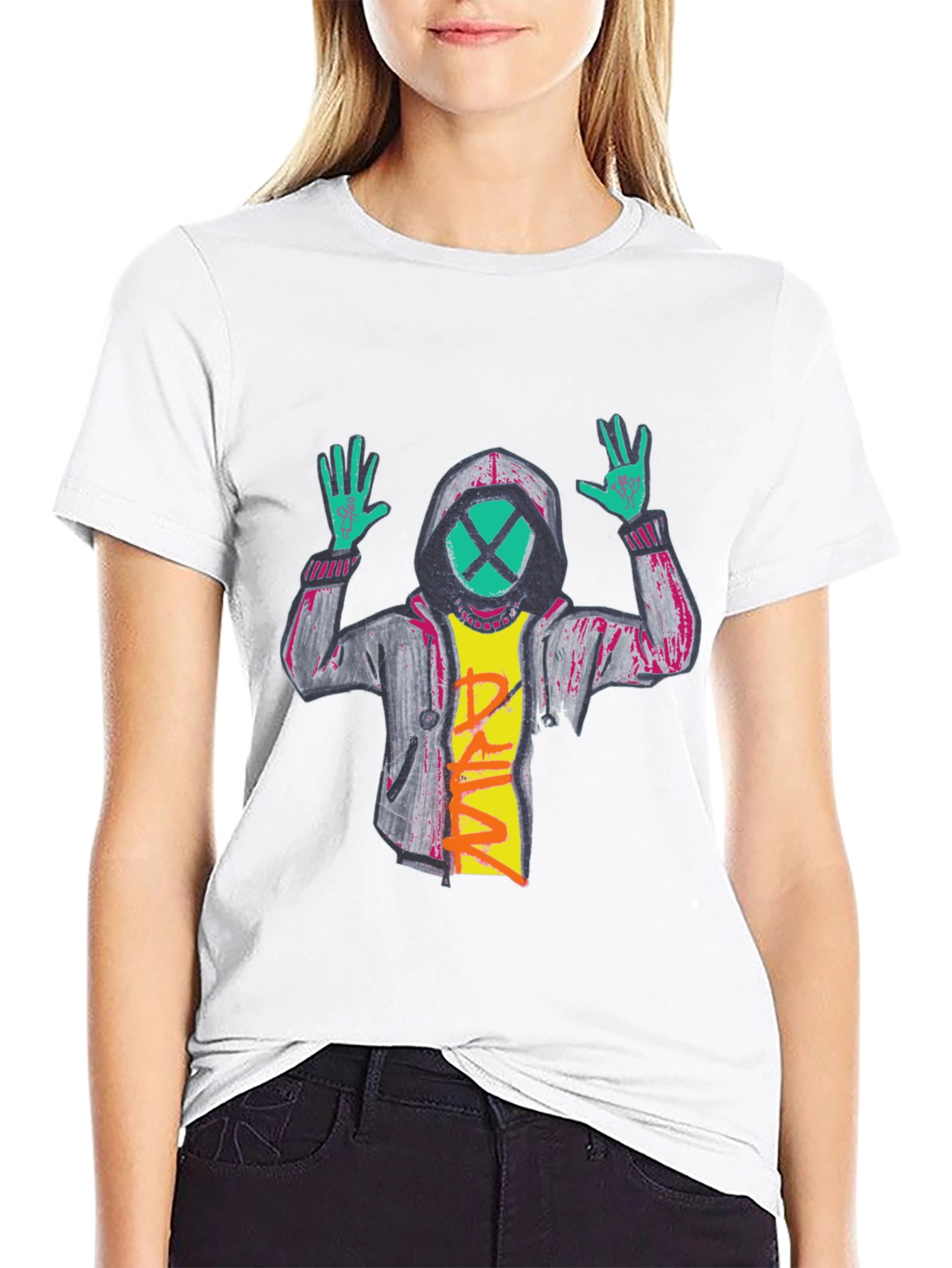 Graphic Tee: Abstract Hoodie Figure