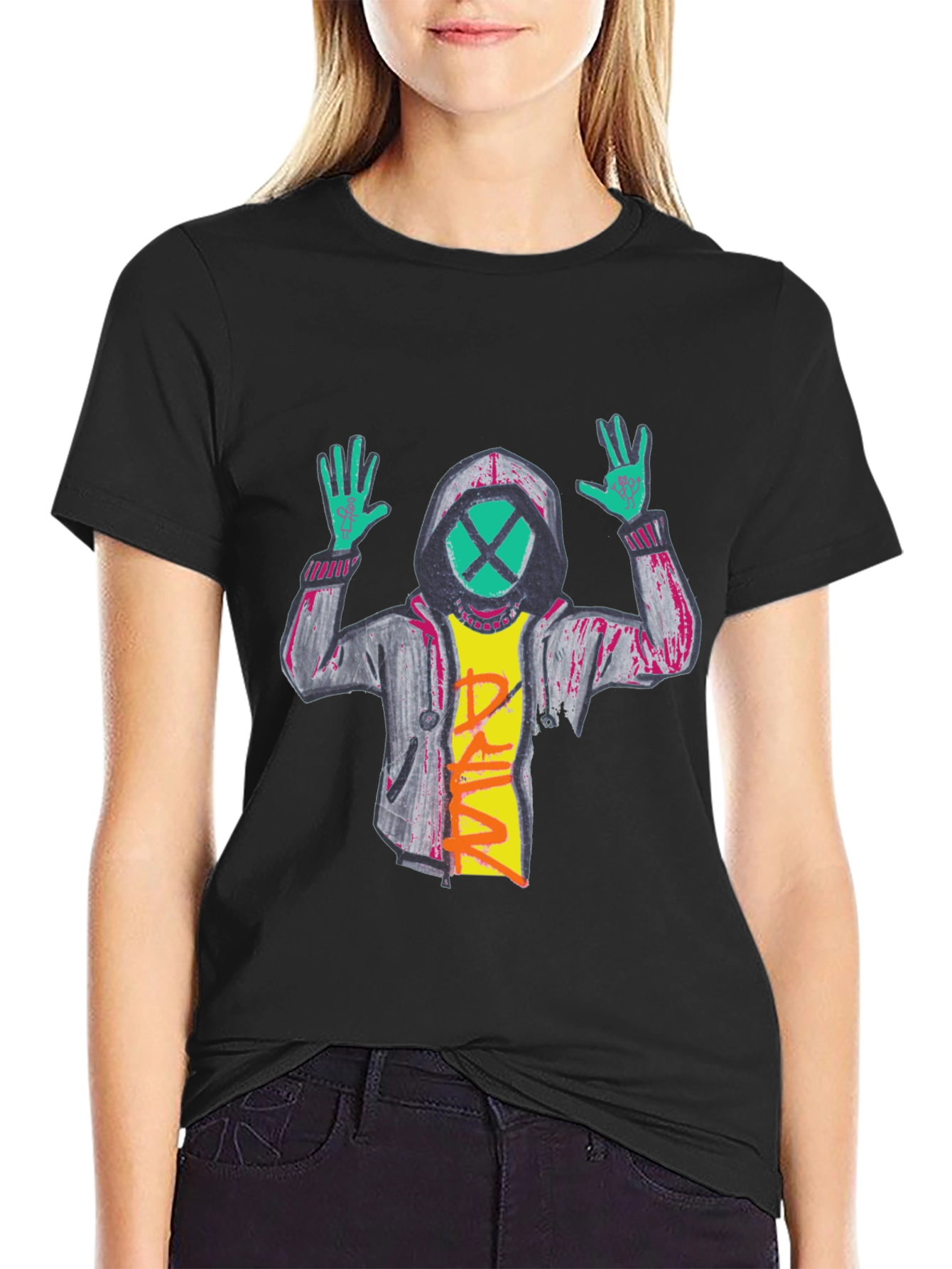 Graphic Tee: Abstract Hoodie Figure