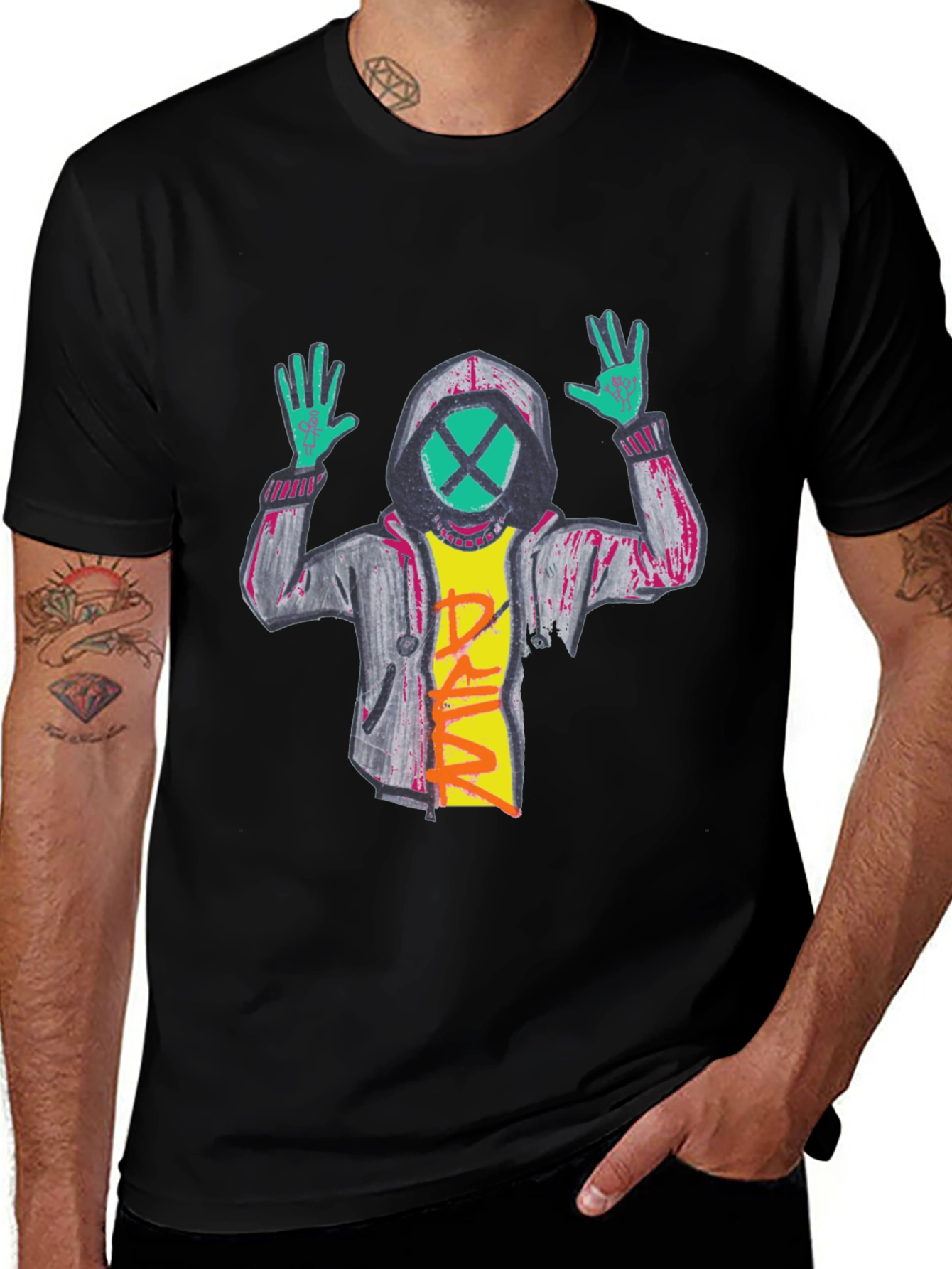 Graphic Tee: Abstract Hoodie Figure