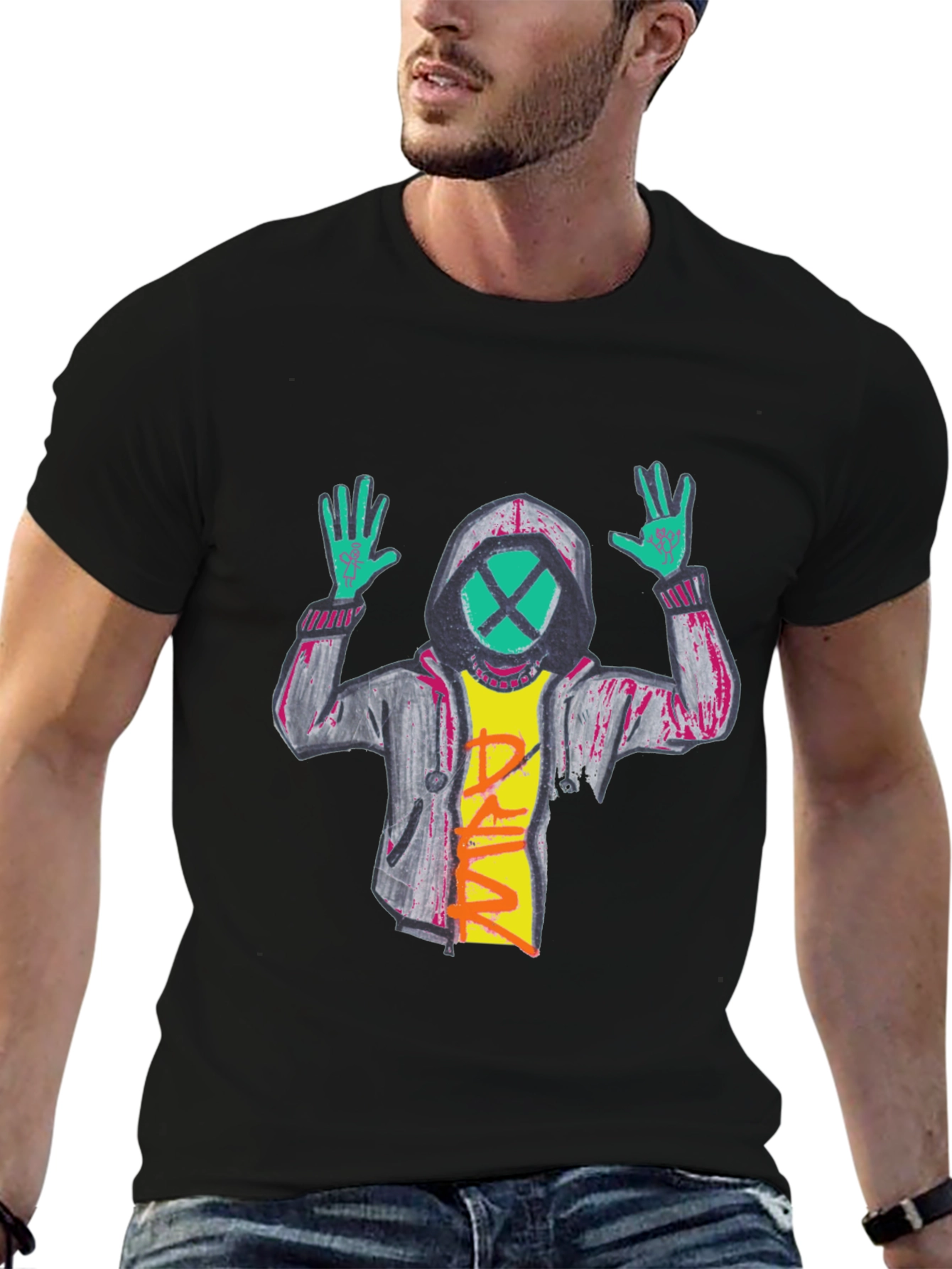 Graphic Tee: Abstract Hoodie Figure