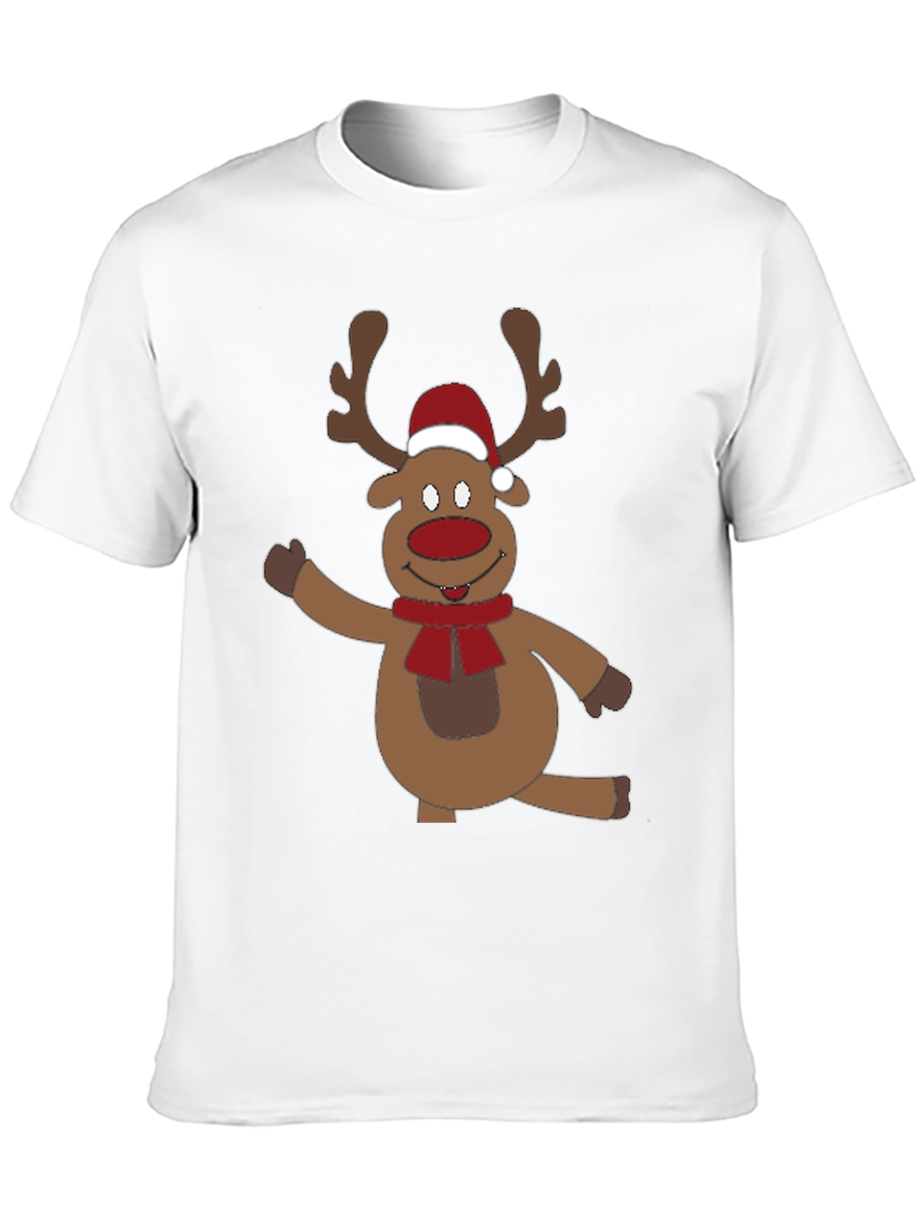 Festive Reindeer Graphic Tee - Holiday Cheer