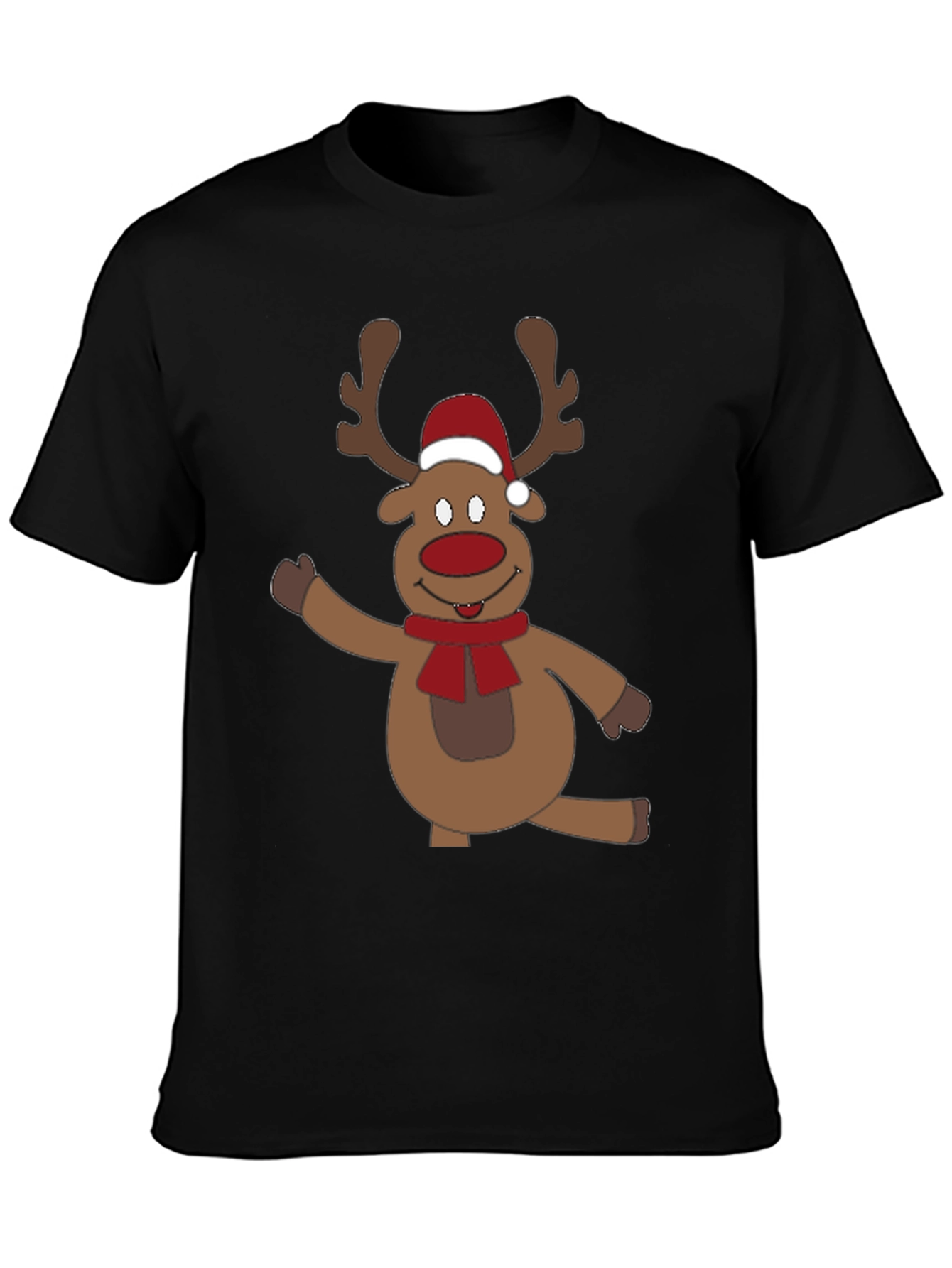 Festive Reindeer Graphic Tee - Holiday Cheer