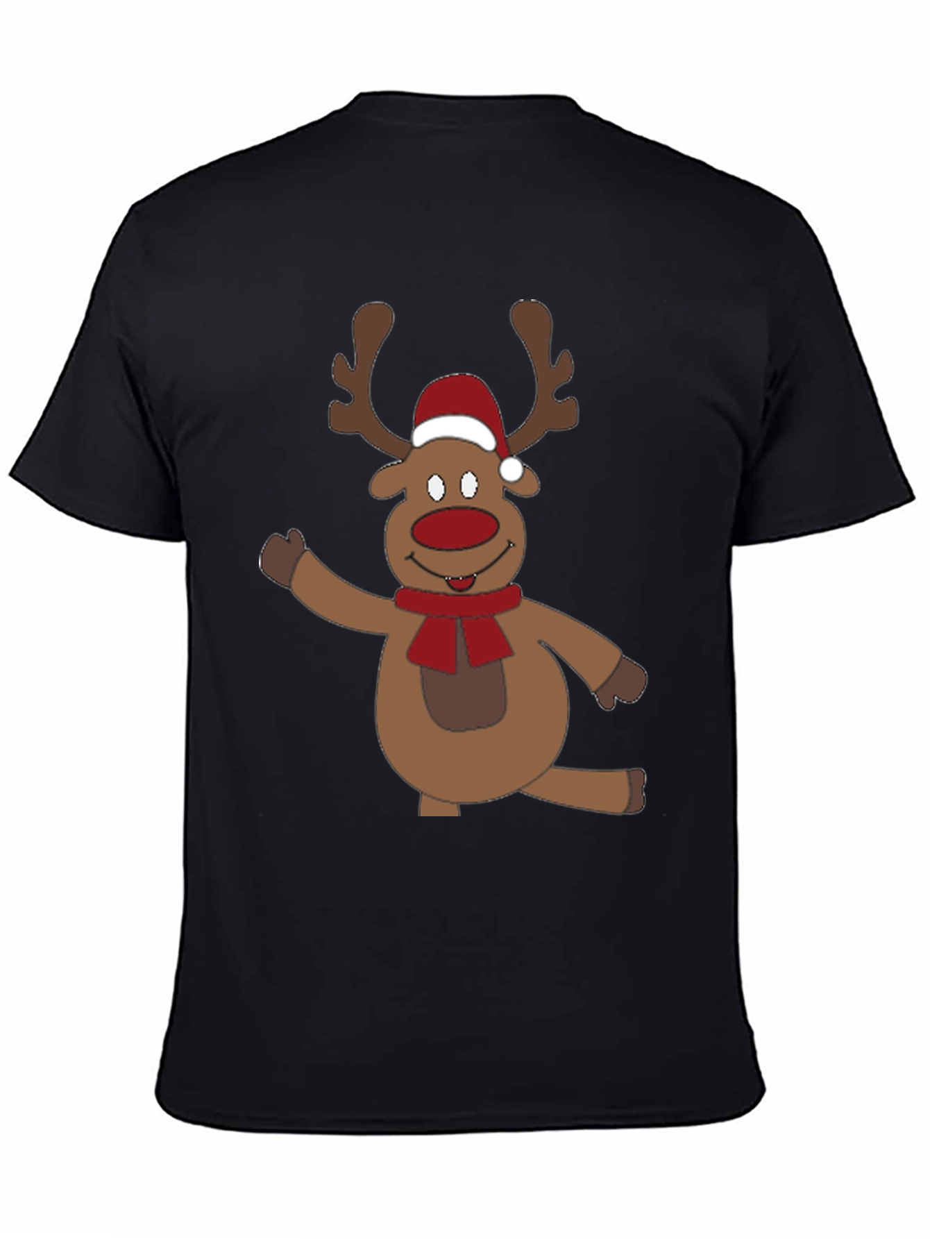 Festive Reindeer Graphic Tee - Holiday Cheer