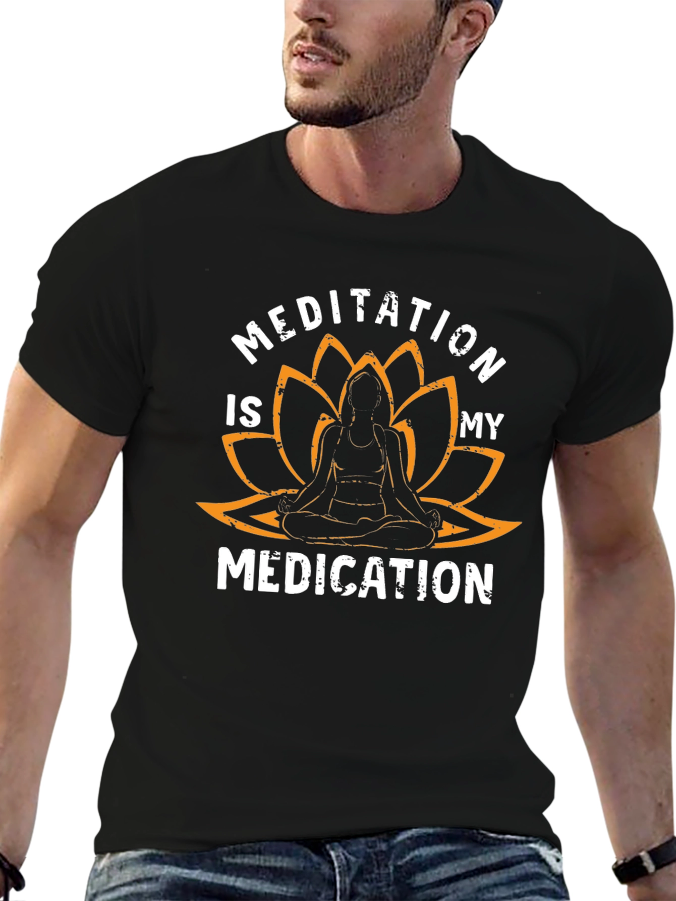 Meditation is My Medication Graphic Tee - Black