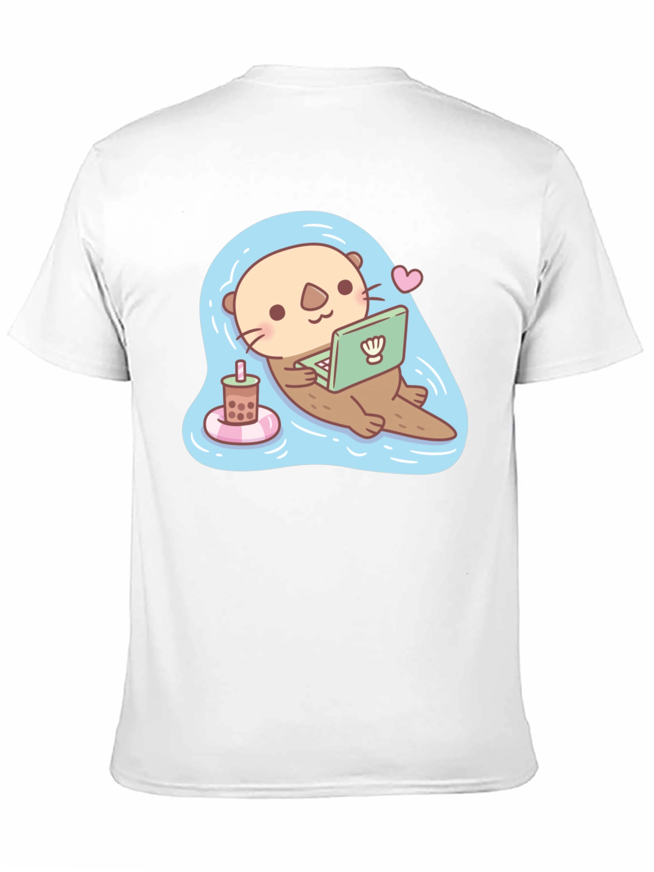 Cute Otter Laptop Graphic T-Shirt