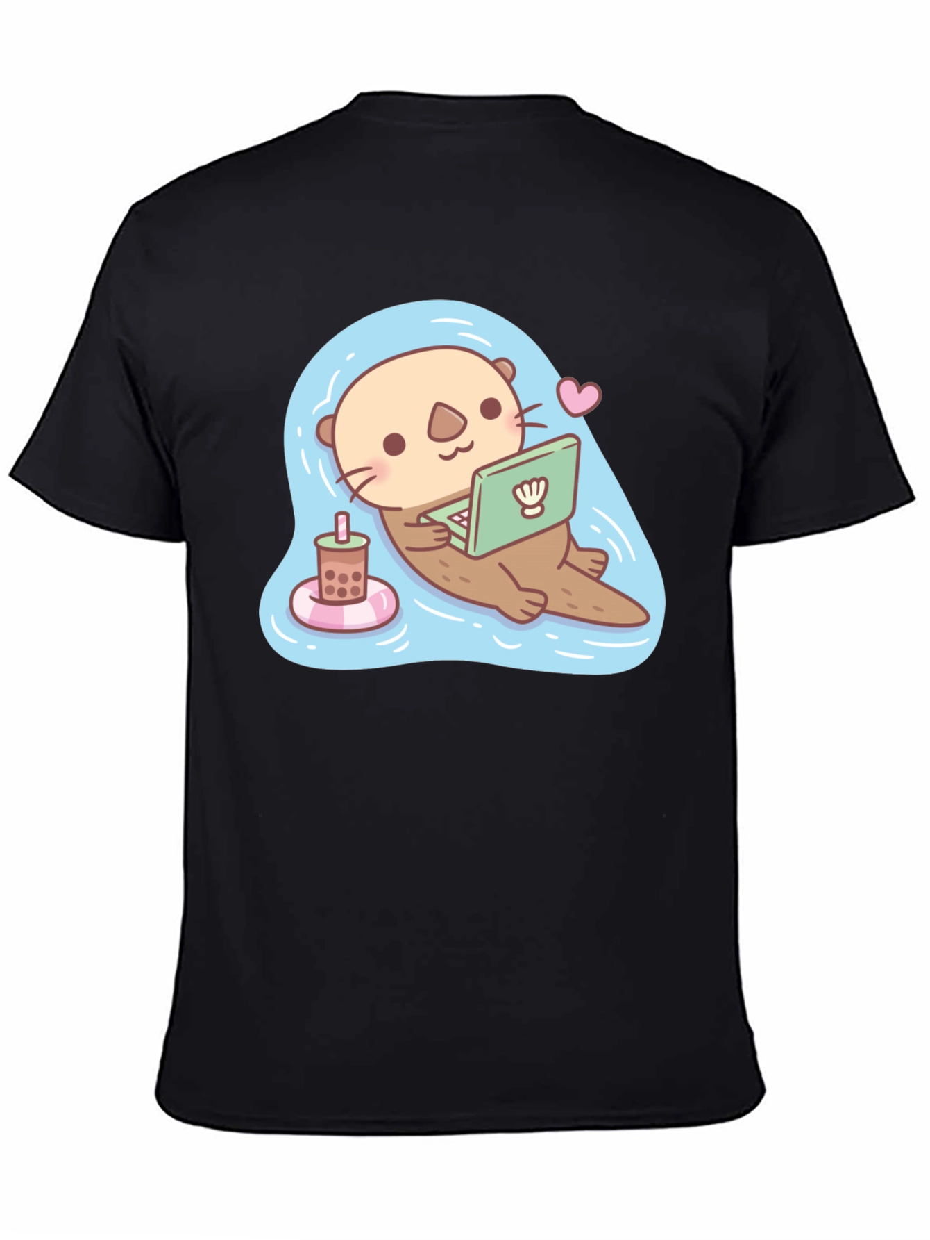 Cute Otter Laptop Graphic T-Shirt