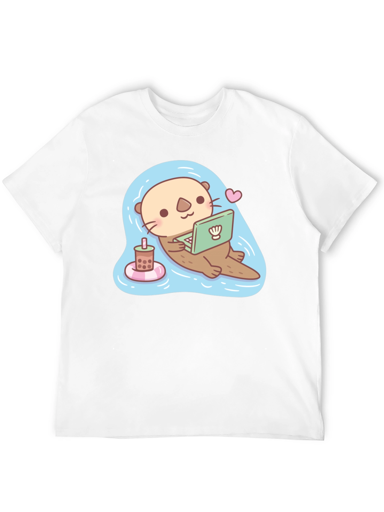 Cute Otter Laptop Graphic T-Shirt