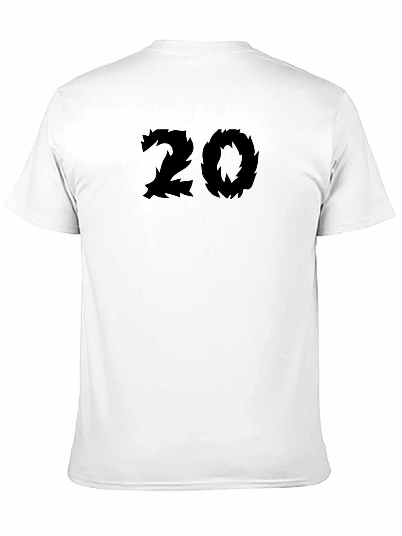 Edgy Number 20 Graphic Tee - Black Cotton Blend
