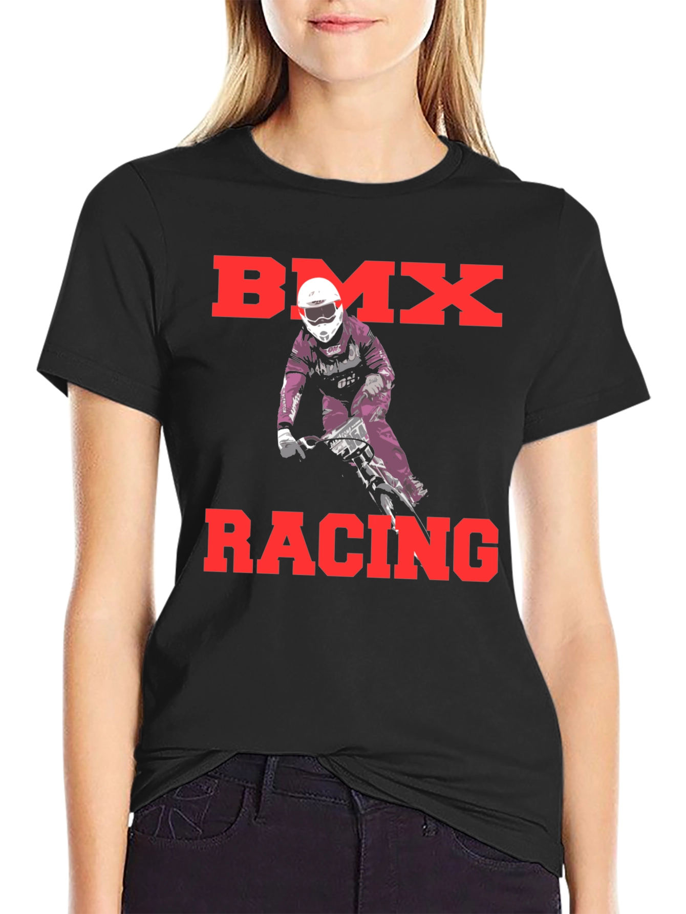 BMX Racing Graphic T-Shirt - Black