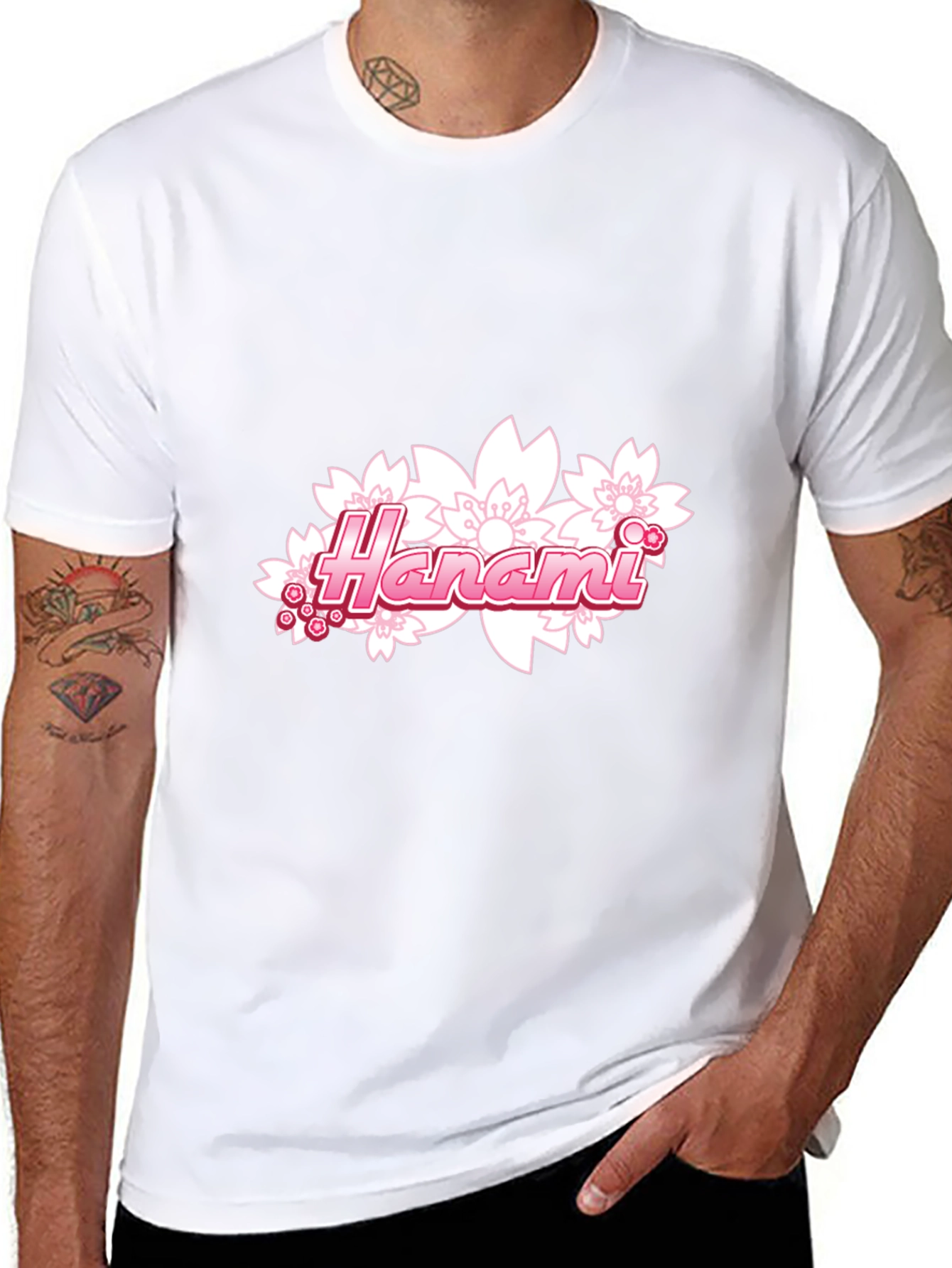 Hanami Cherry Blossom Graphic T-Shirt - Stylish Black Tee