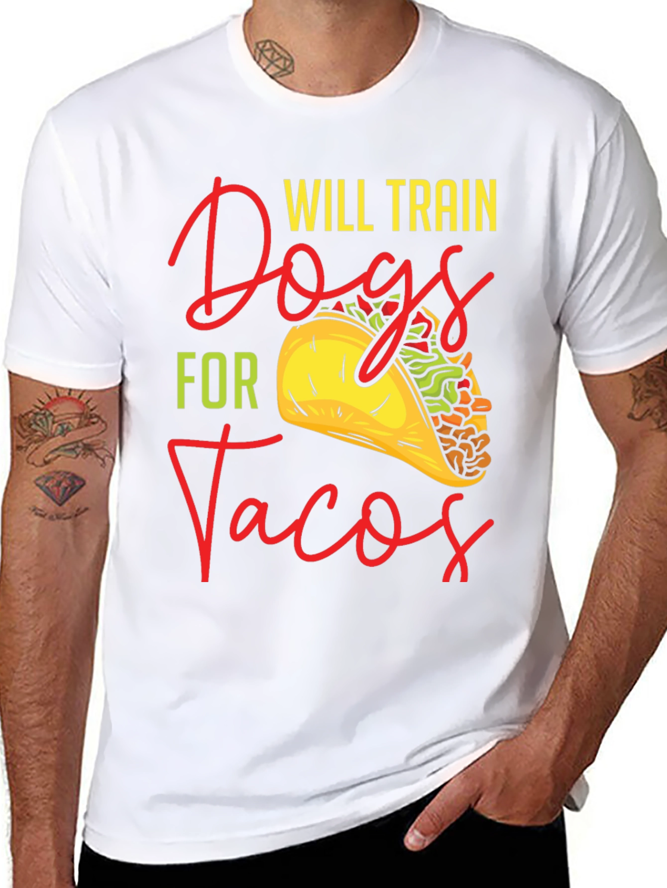 Will Train Dogs For Tacos Graphic T-Shirt