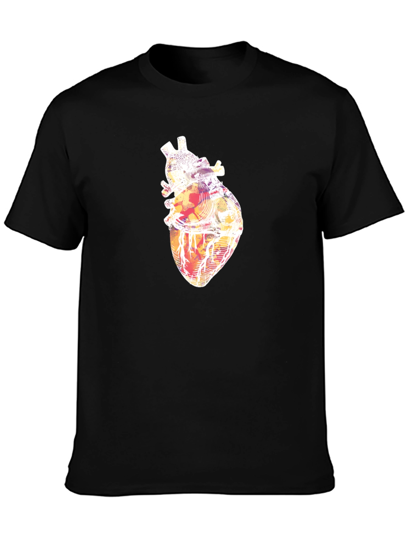 Abstract Heart Graphic Tee - Stylish Black T-Shirt