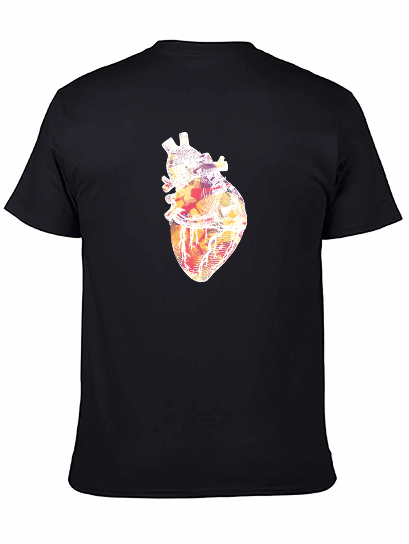 Abstract Heart Graphic Tee - Stylish Black T-Shirt