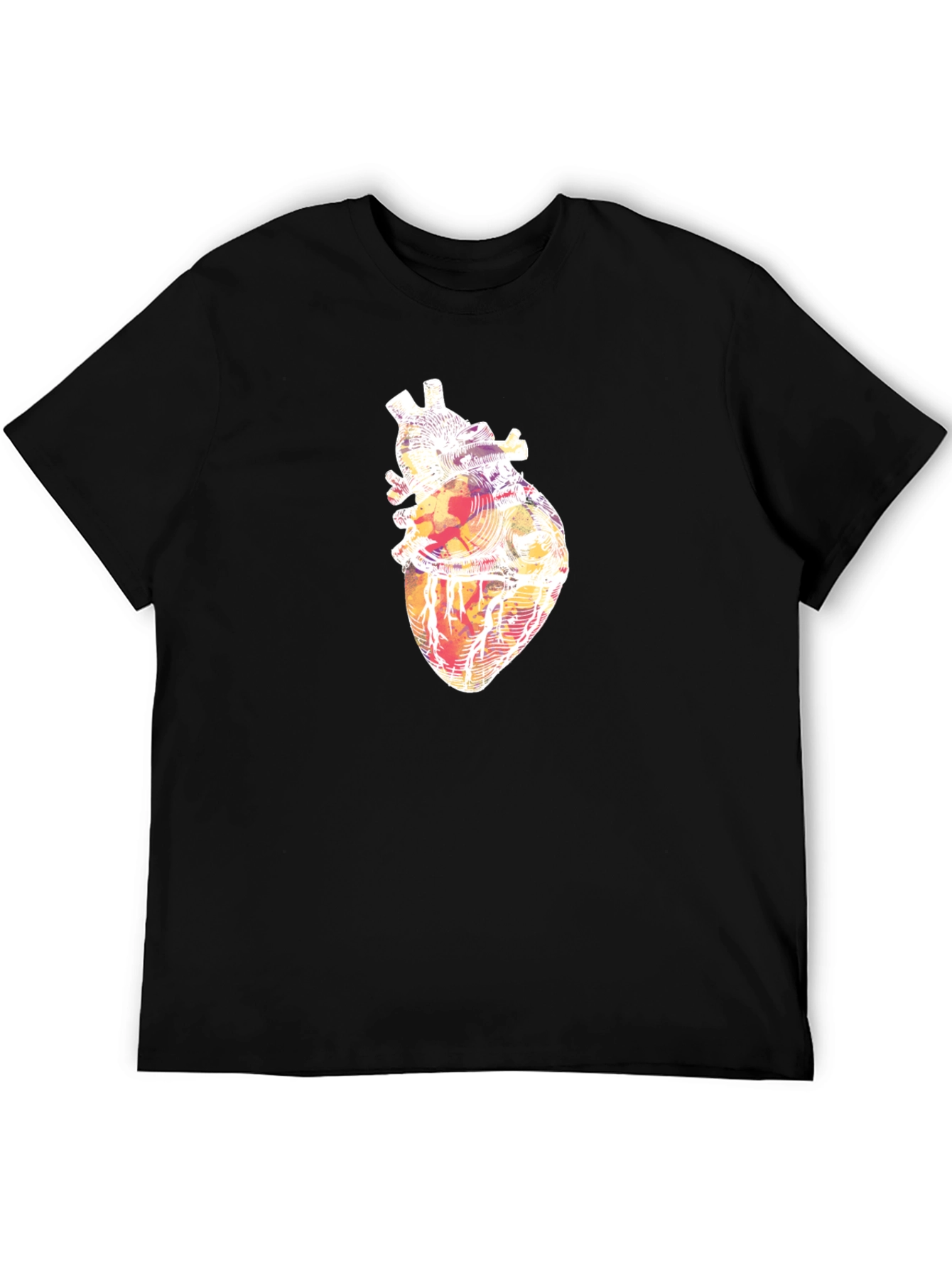 Abstract Heart Graphic Tee - Stylish Black T-Shirt