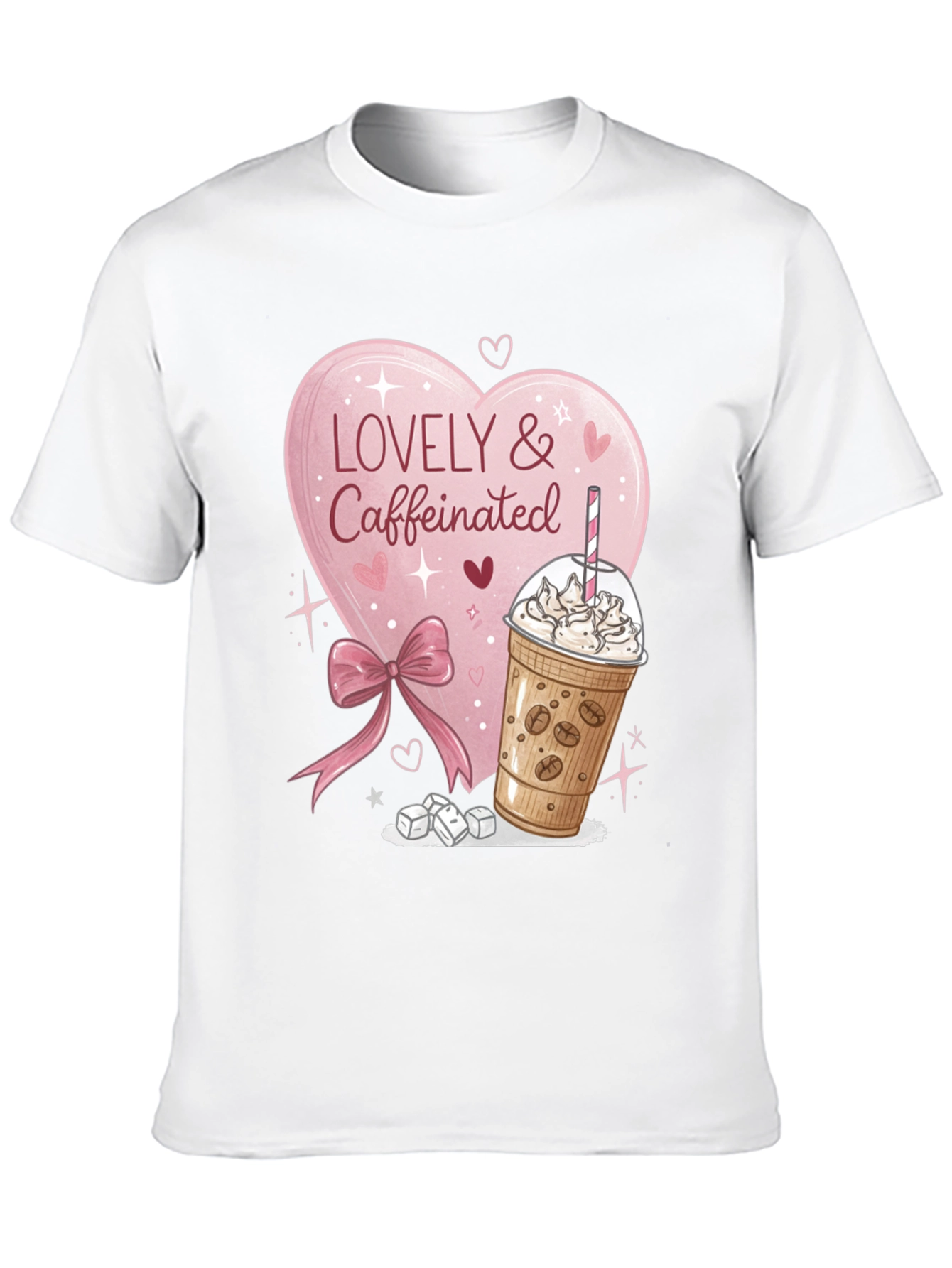 Lovely & Caffeinated T-Shirt - Coffee Lover Gift