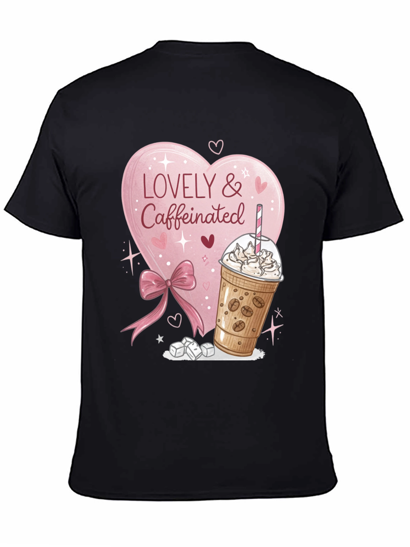 Lovely & Caffeinated T-Shirt - Coffee Lover Gift