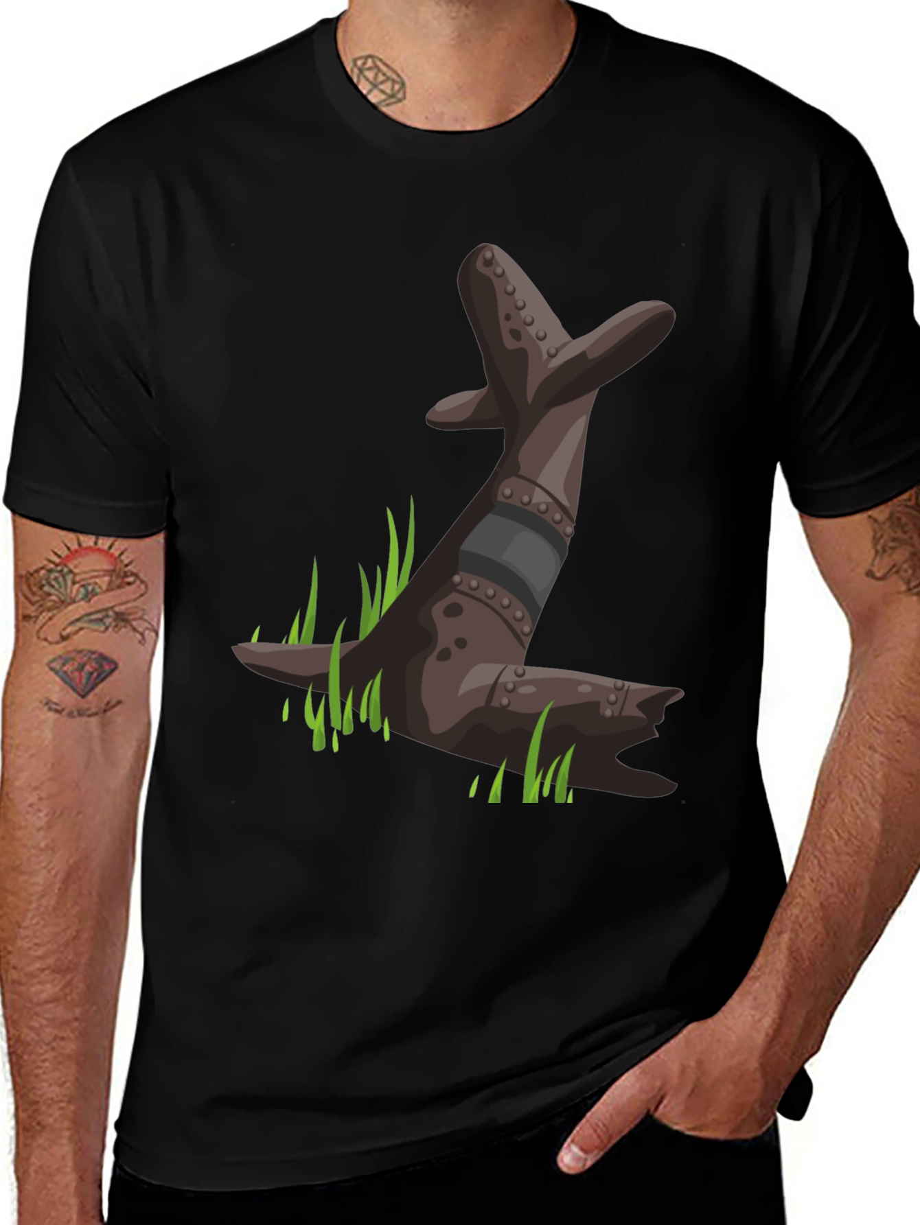 Black T-Shirt with Seal Graphic