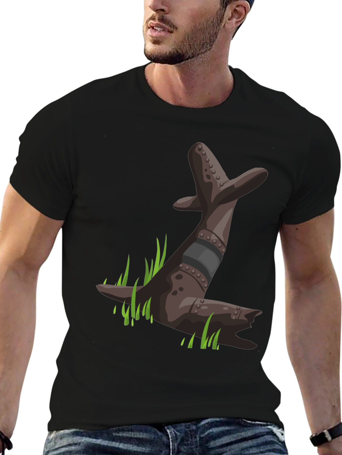 Black T-Shirt with Seal Graphic