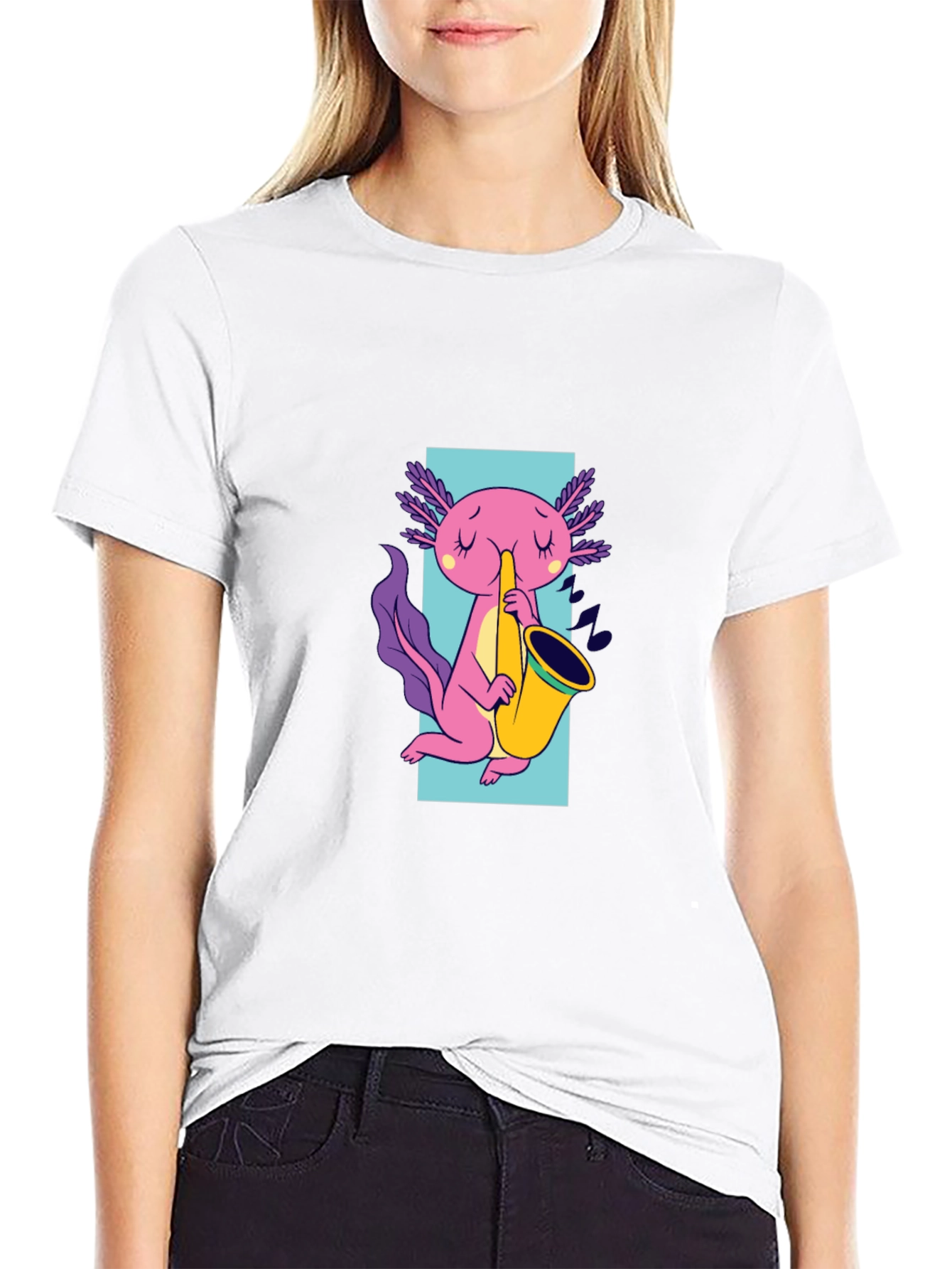 Saxolotl T-Shirt - Axolotl Saxophone Player Tee