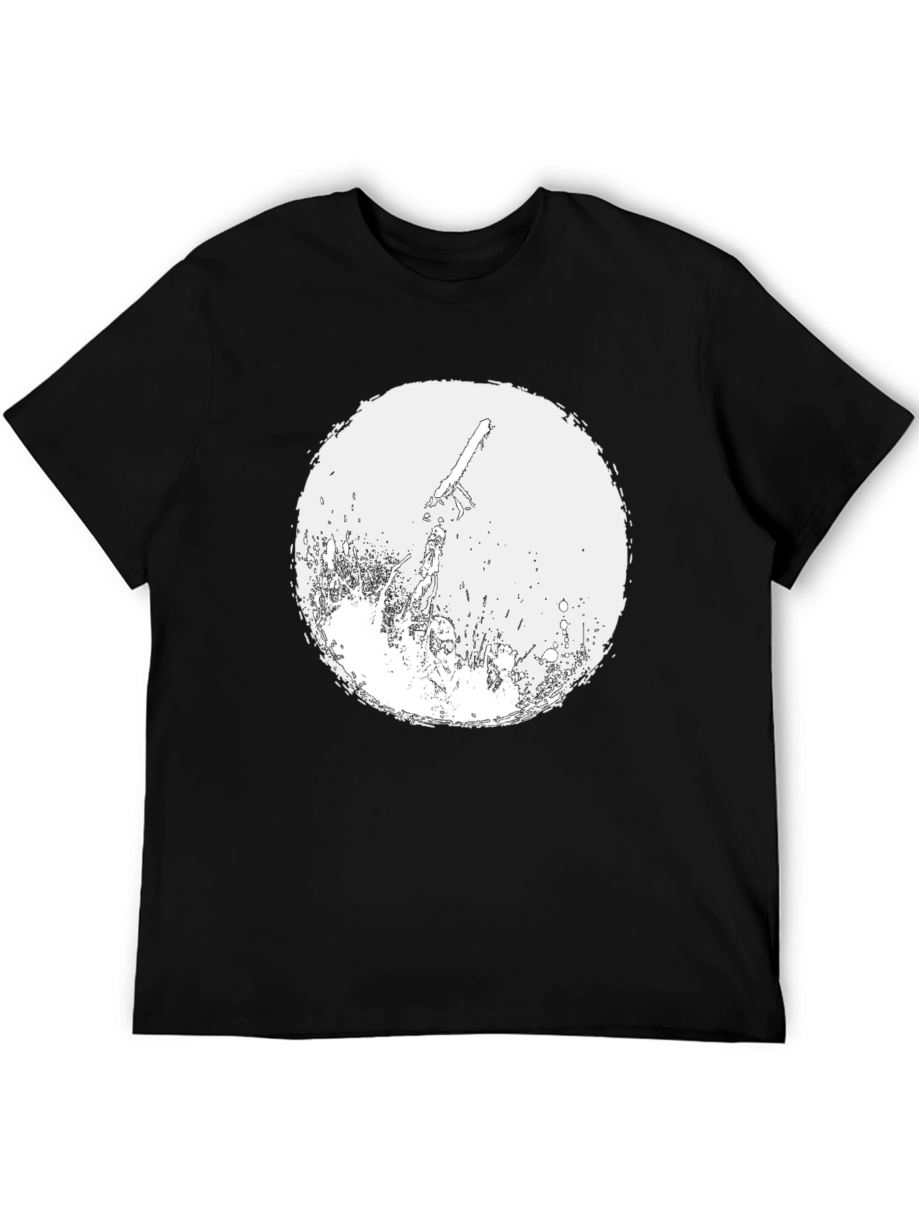 Chainsaw Graphic Tee - Black Cotton T-Shirt