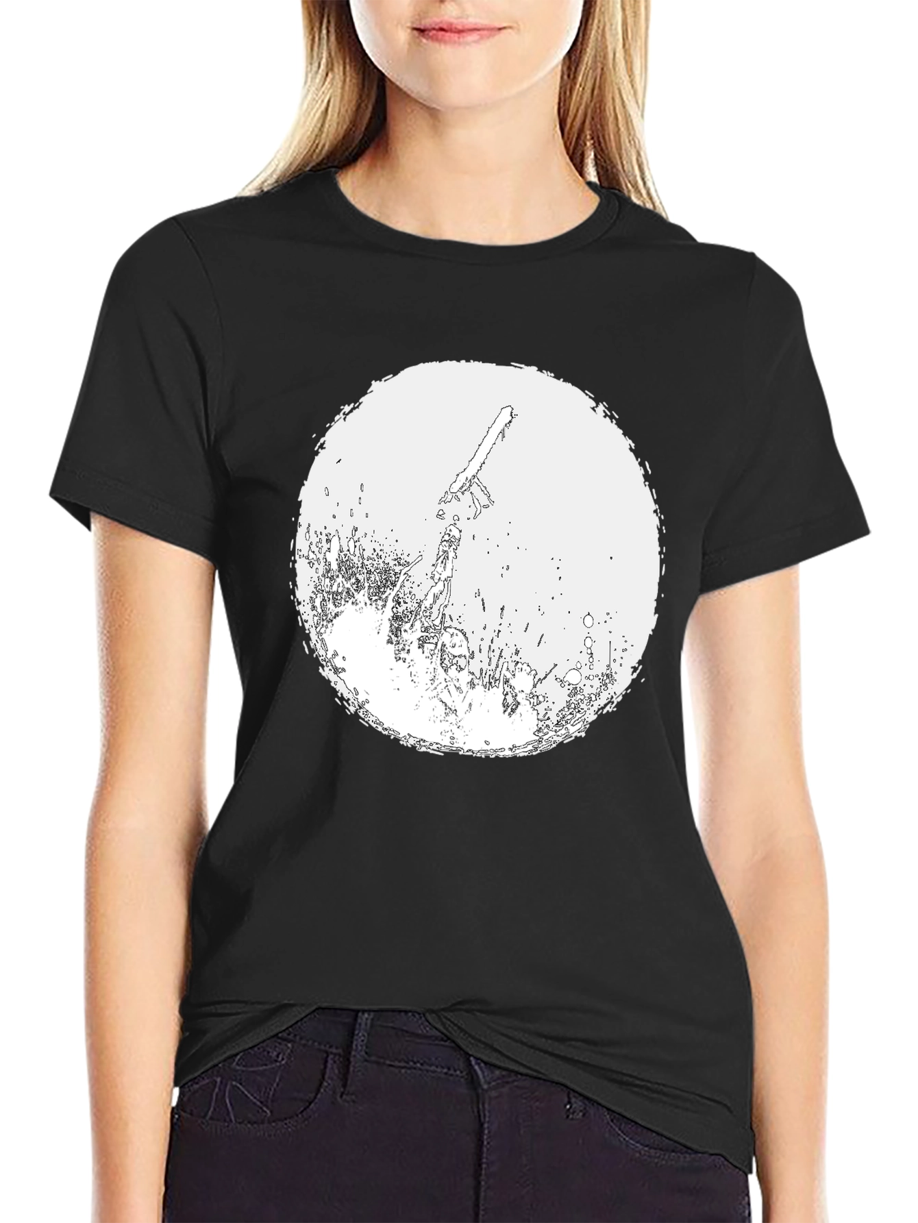 Chainsaw Graphic Tee - Black Cotton T-Shirt