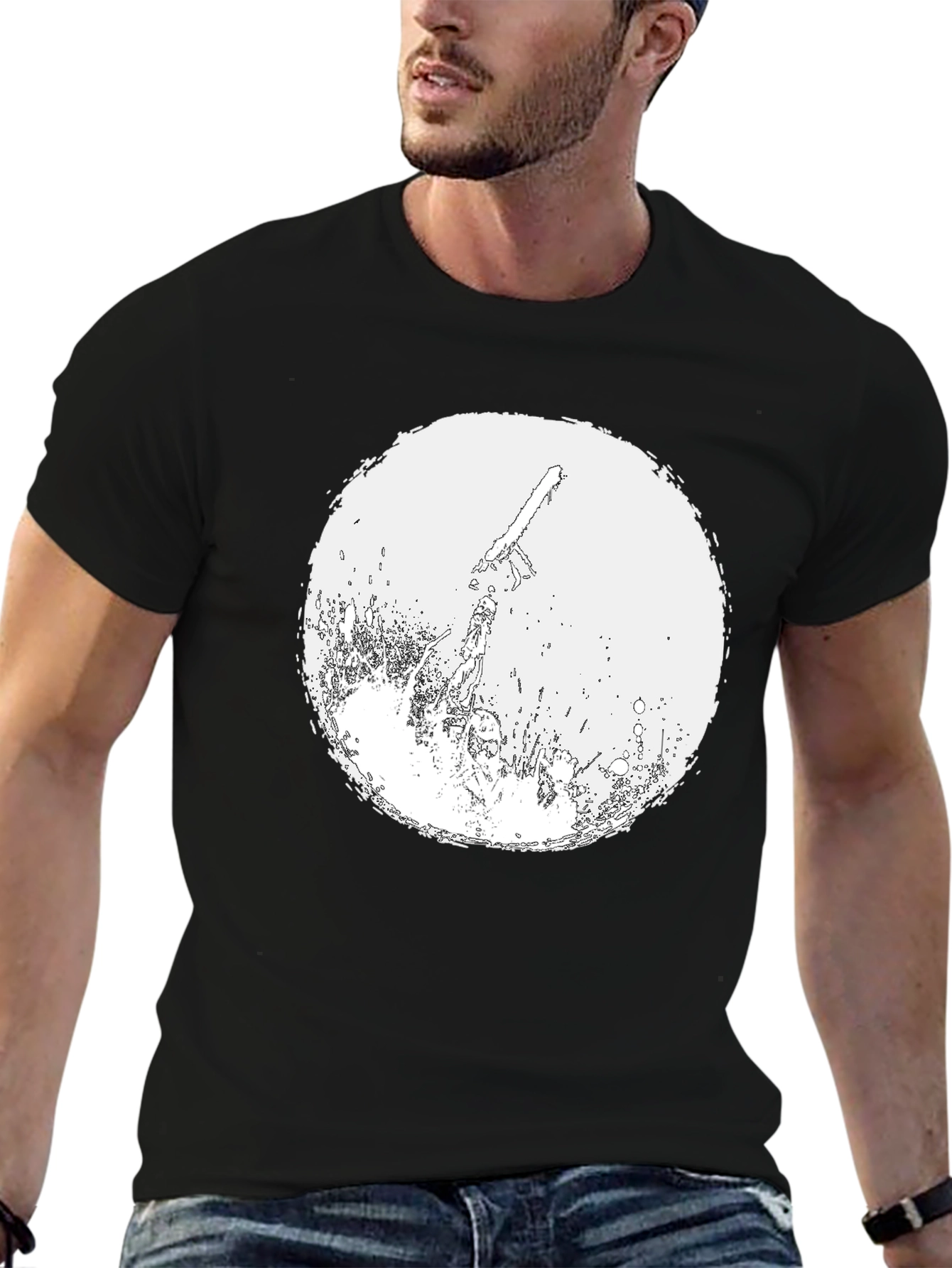 Chainsaw Graphic Tee - Black Cotton T-Shirt