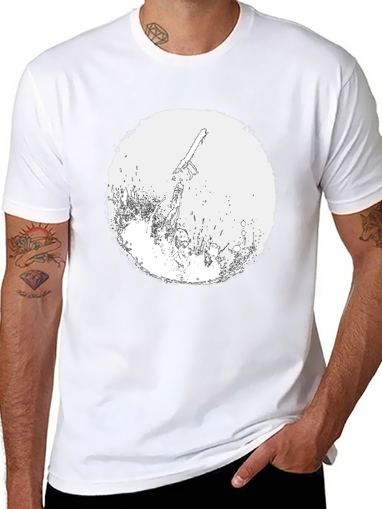 Chainsaw Graphic Tee - Black Cotton T-Shirt