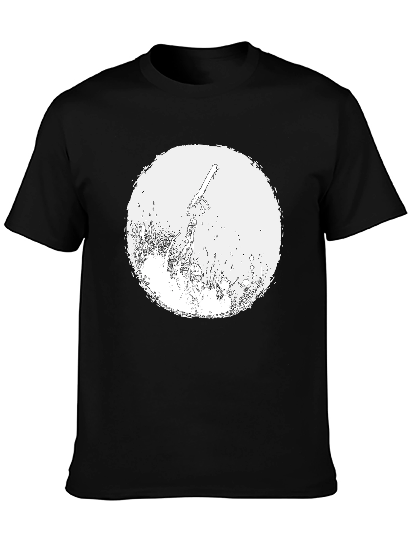Chainsaw Graphic Tee - Black Cotton T-Shirt