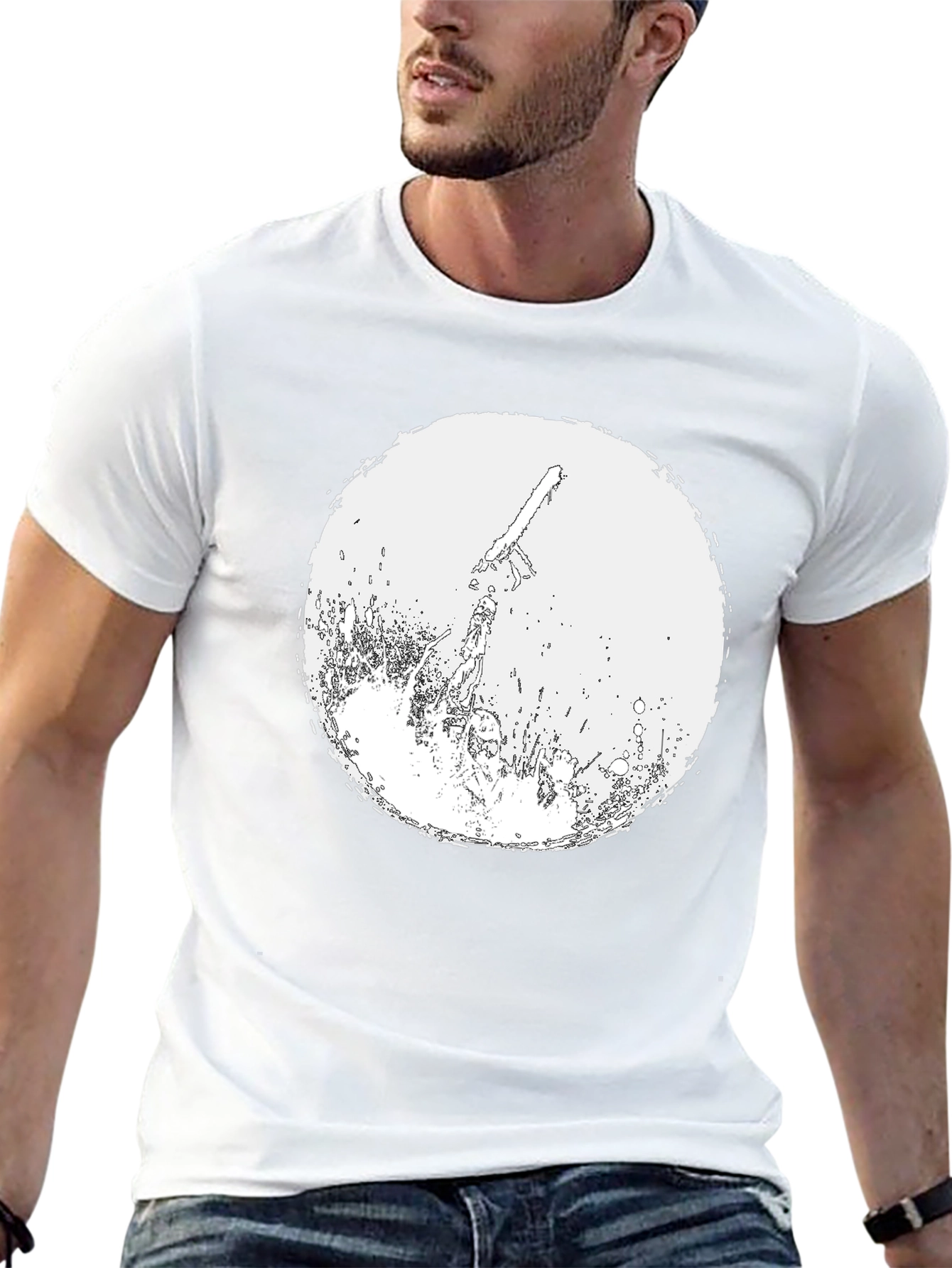 Chainsaw Graphic Tee - Black Cotton T-Shirt