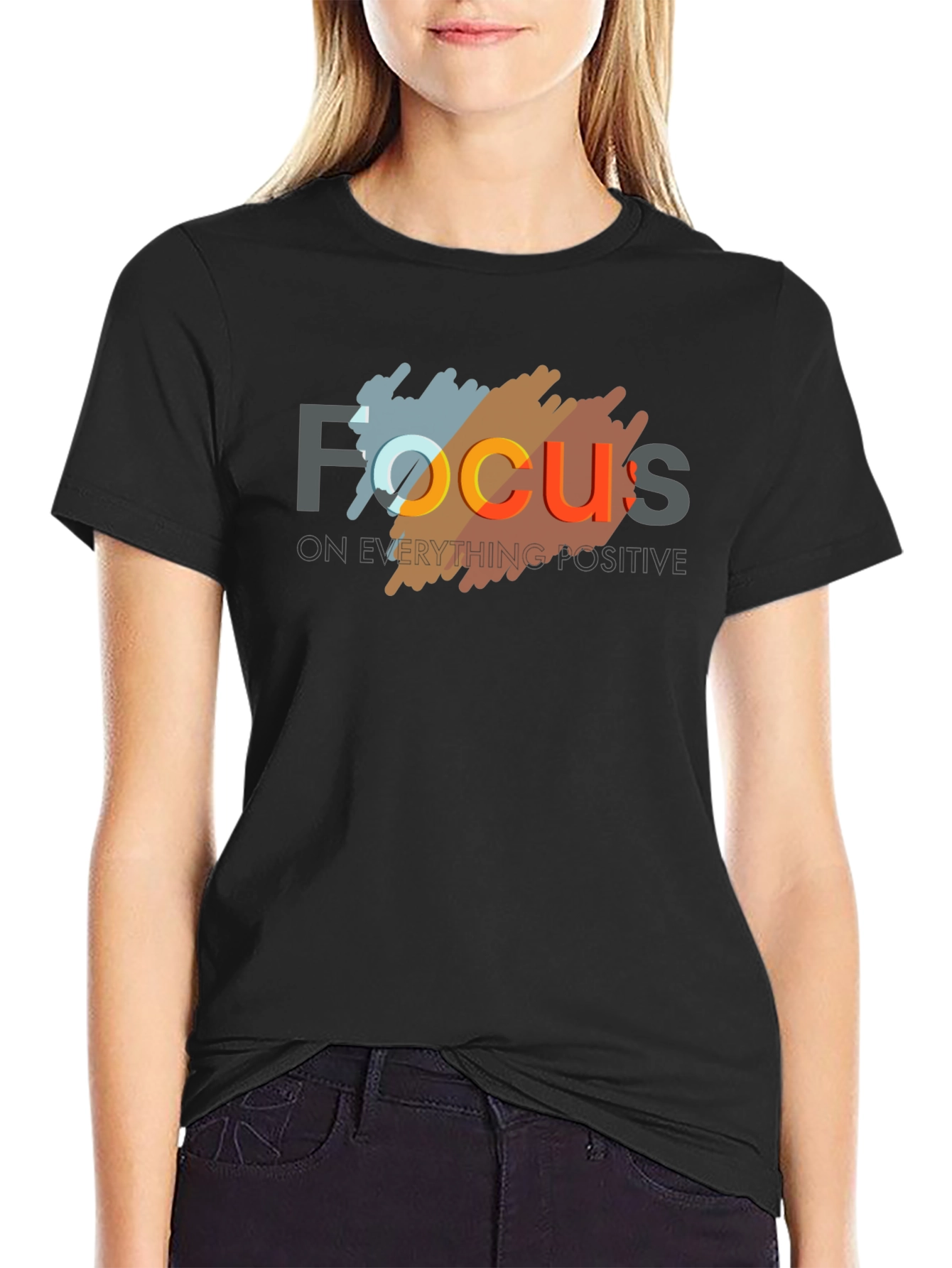 Focus Graphic T-Shirt - Black Cotton Tee