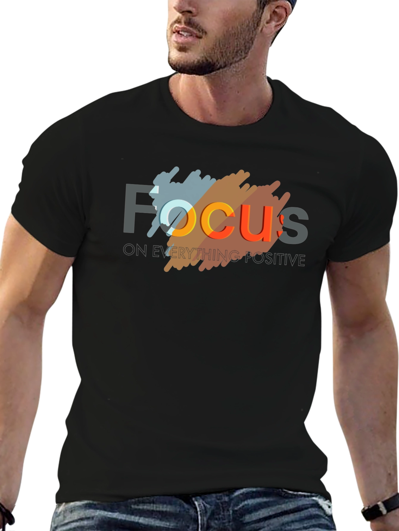 Focus Graphic T-Shirt - Black Cotton Tee