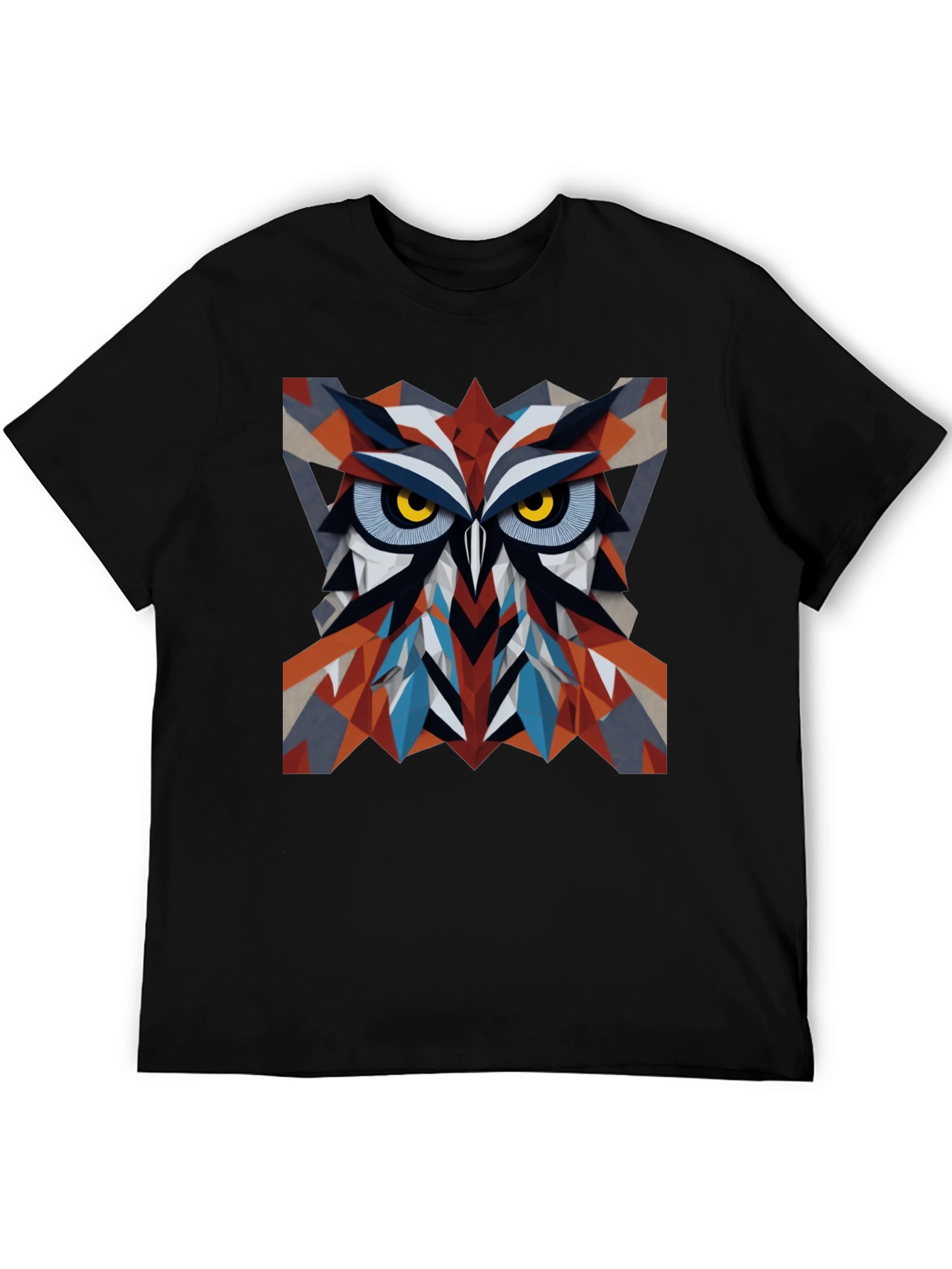 Geometric Owl Graphic Print T-Shirt