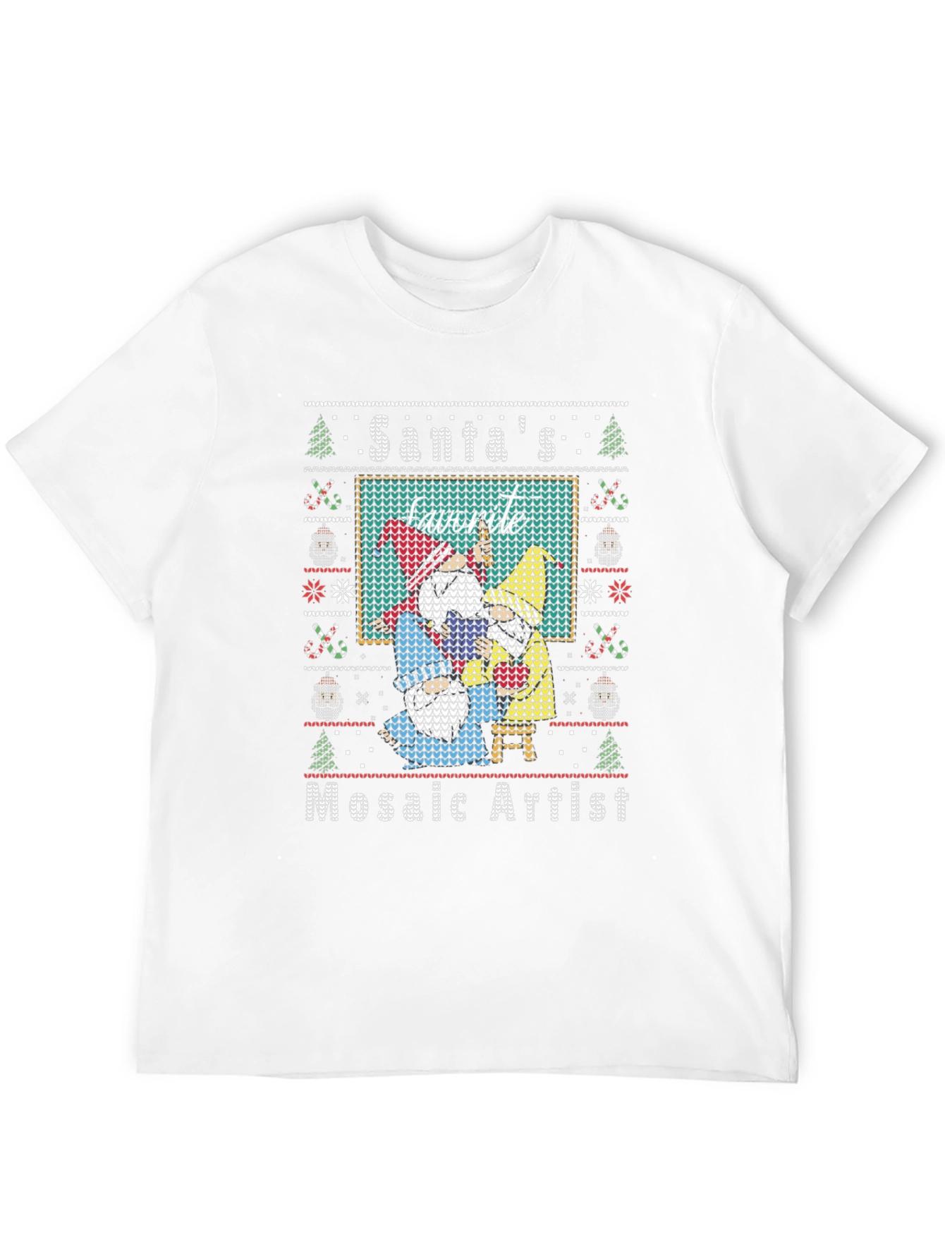 Santas Favorite Mosaic Artist Ugly Christmas Sweater T-Shirt