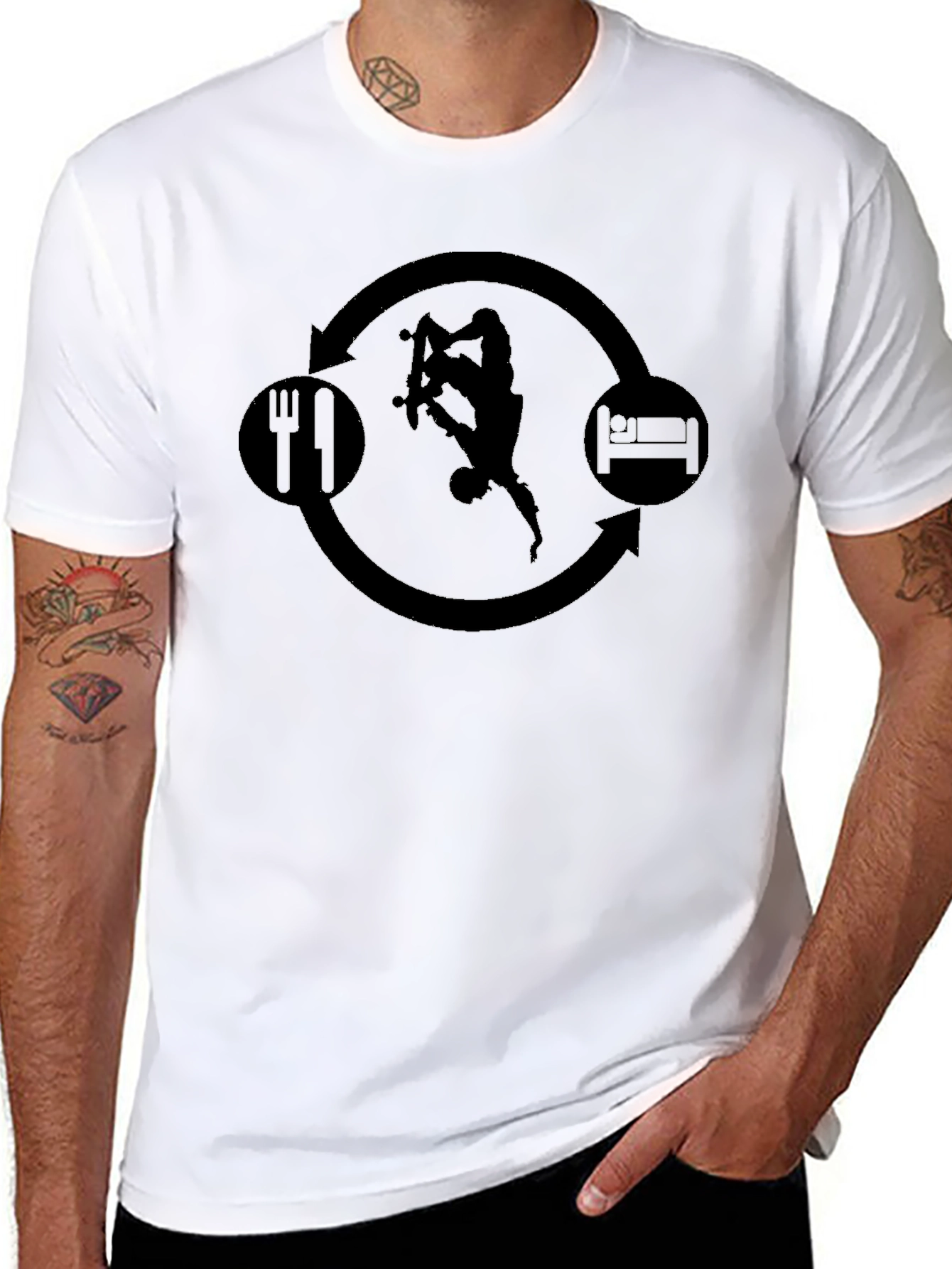 Eat Sleep Lacrosse Repeat Black T-Shirt