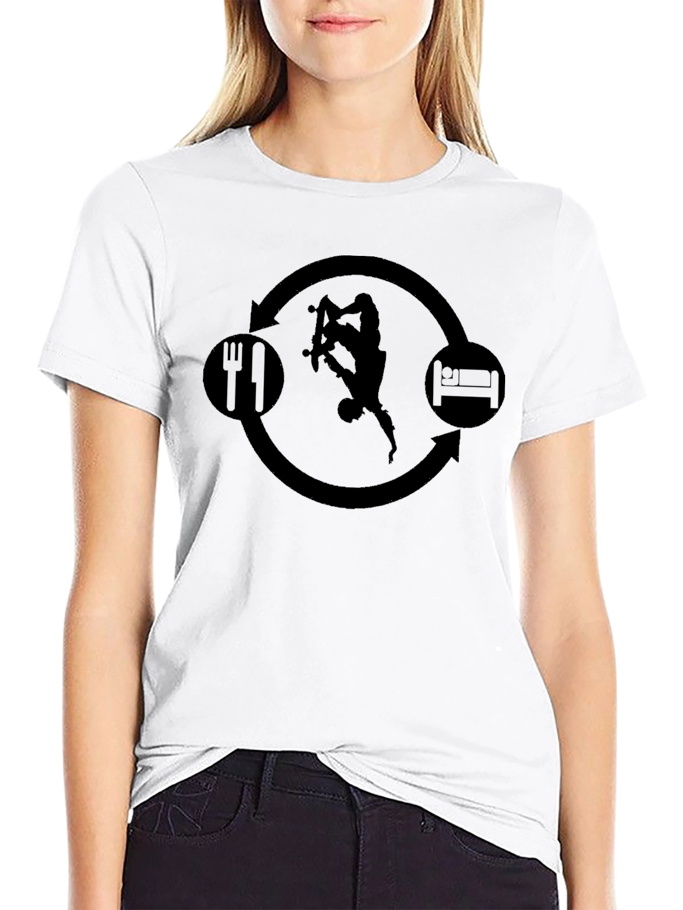 Eat Sleep Lacrosse Repeat Black T-Shirt