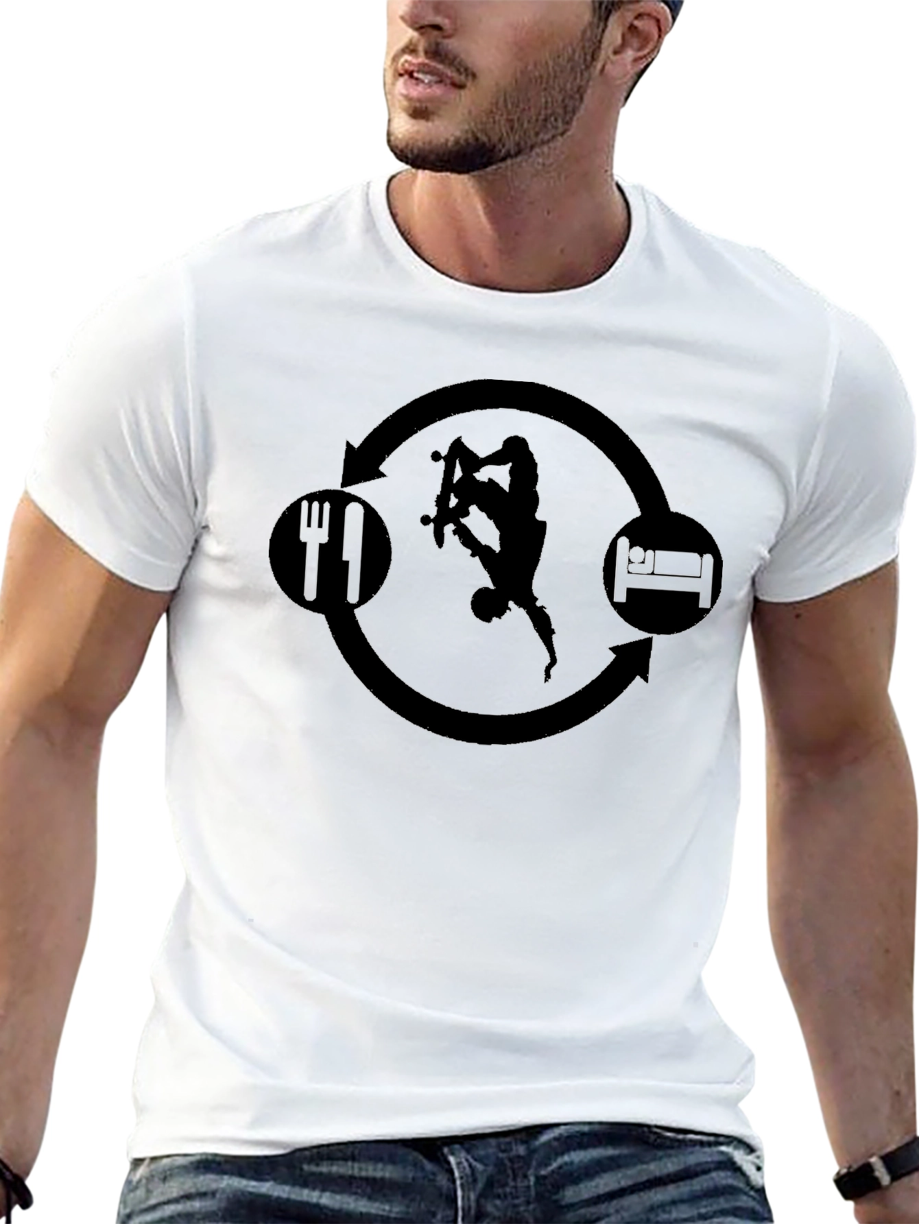 Eat Sleep Lacrosse Repeat Black T-Shirt