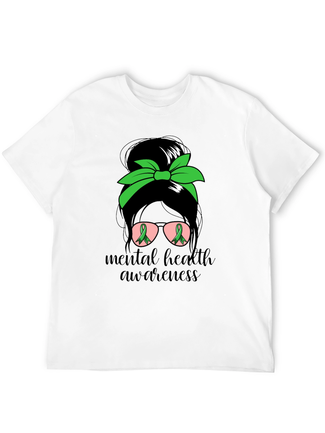 Mental Health Awareness Messy Bun T-Shirt
