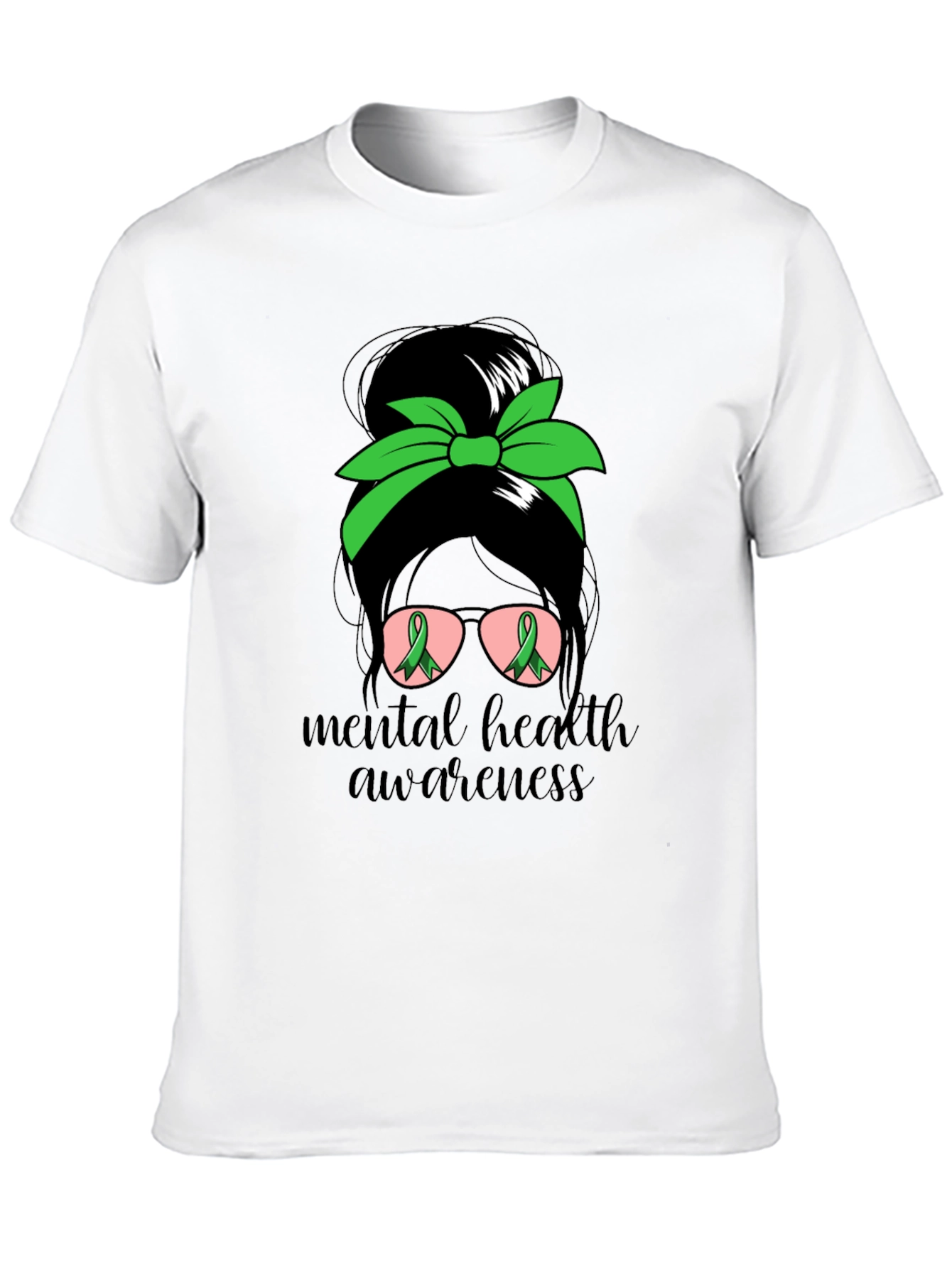 Mental Health Awareness Messy Bun T-Shirt