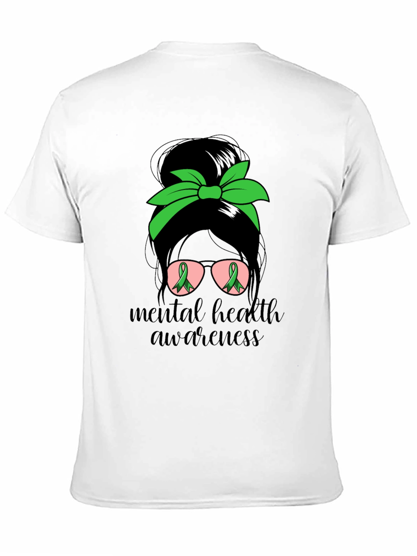 Mental Health Awareness Messy Bun T-Shirt