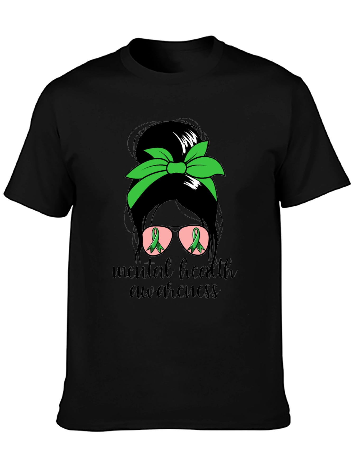 Mental Health Awareness Messy Bun T-Shirt