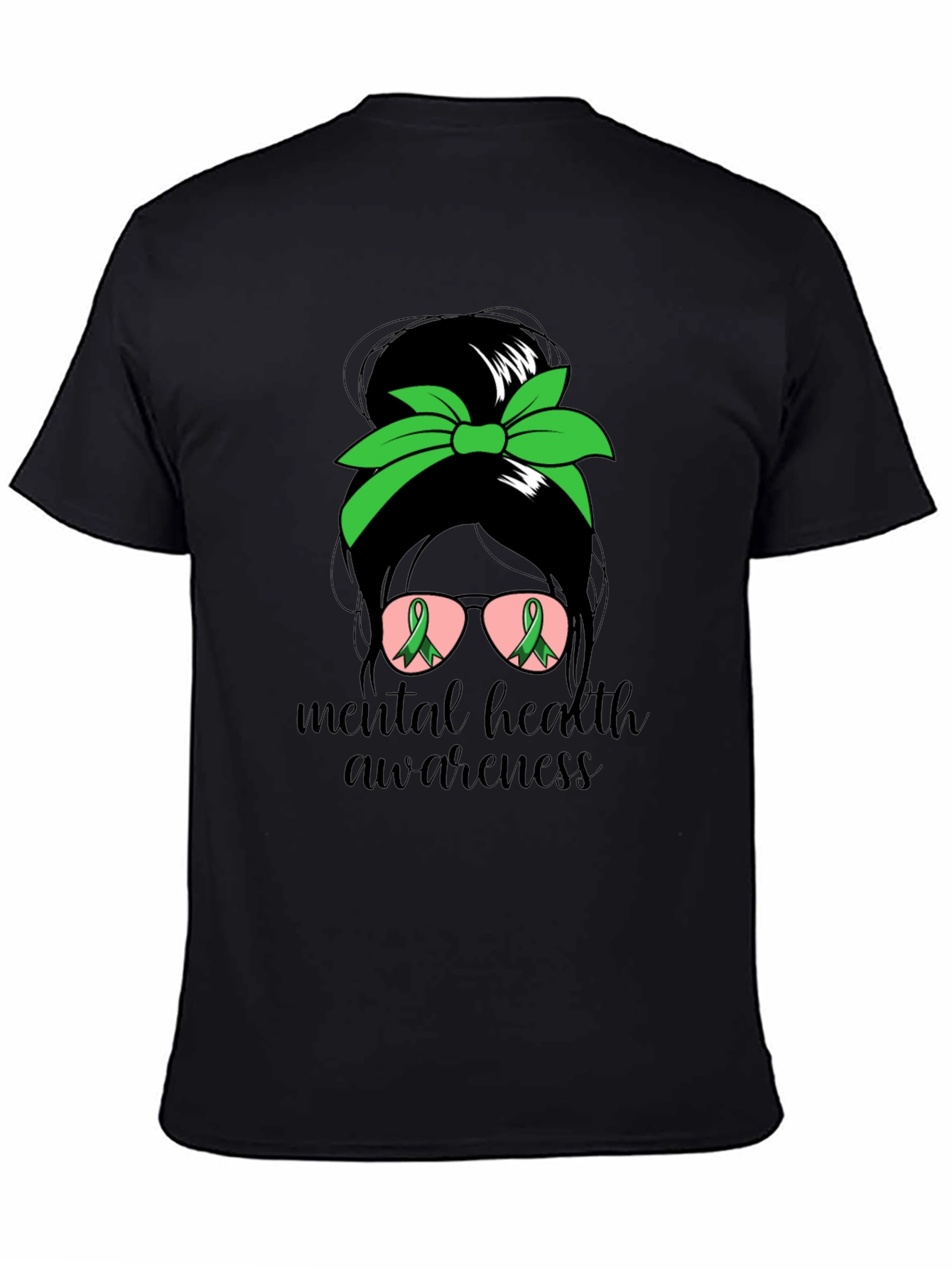 Mental Health Awareness Messy Bun T-Shirt