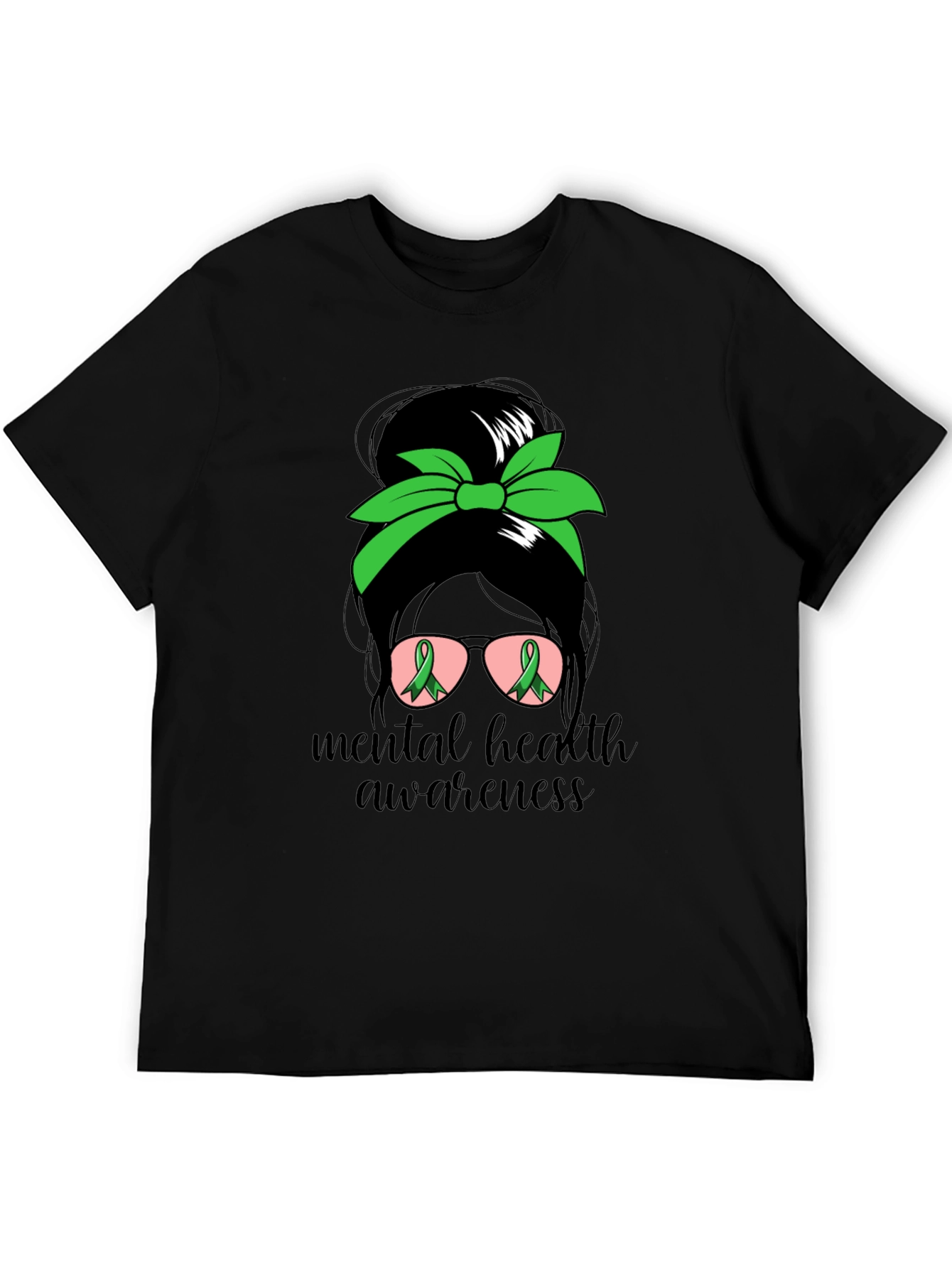 Mental Health Awareness Messy Bun T-Shirt