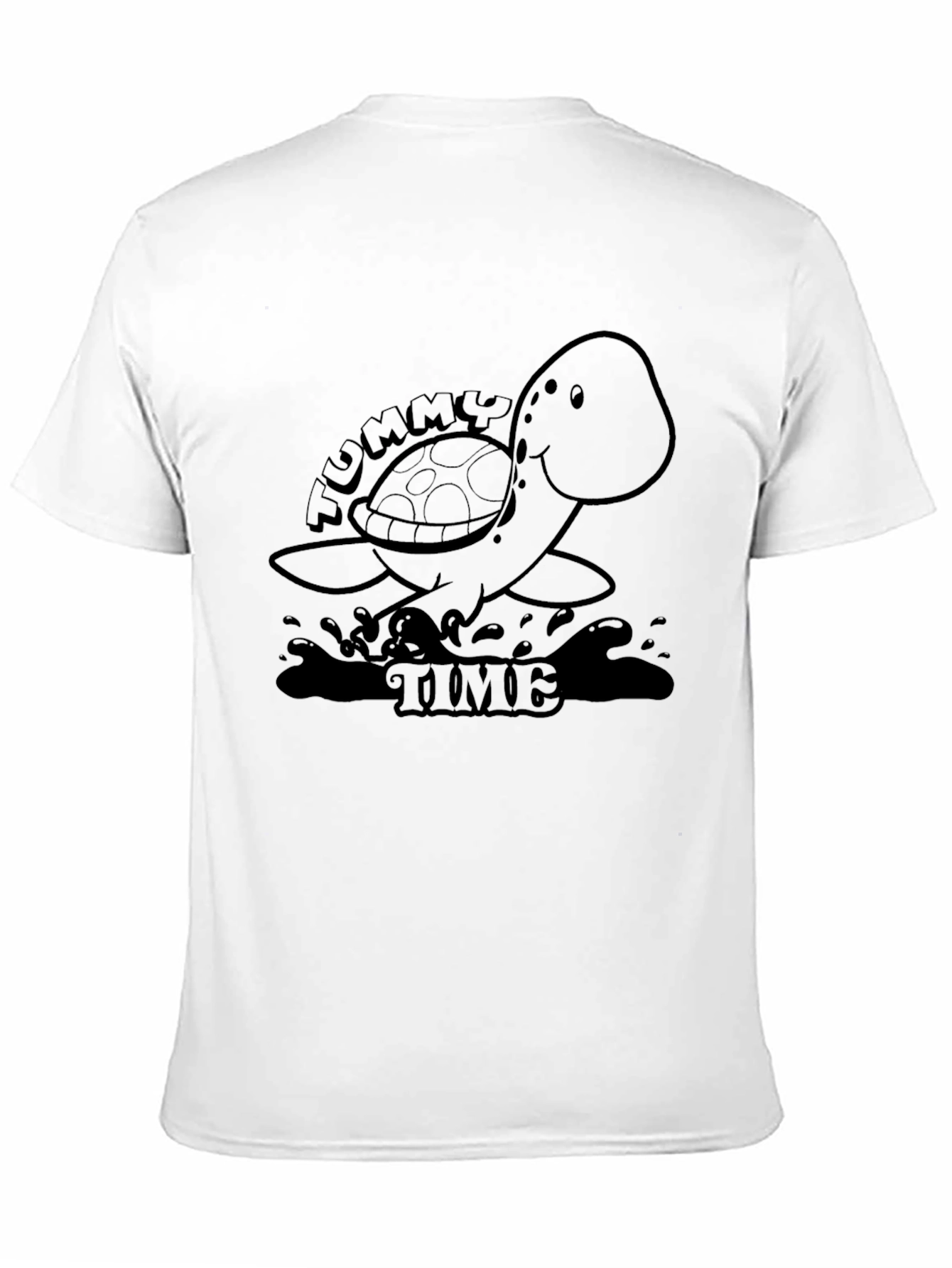Tummy Time Turtle Tee - Playful Black T-Shirt