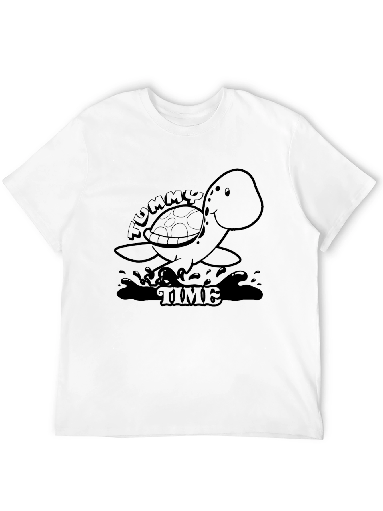 Tummy Time Turtle Tee - Playful Black T-Shirt