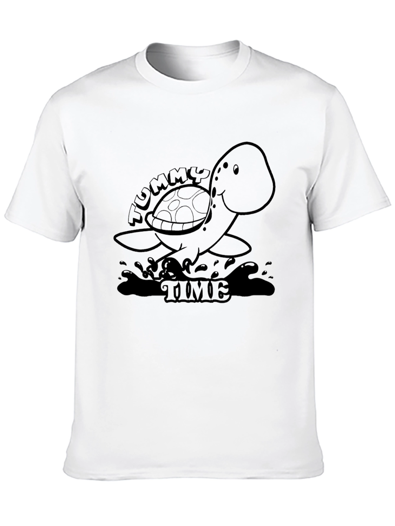 Tummy Time Turtle Tee - Playful Black T-Shirt