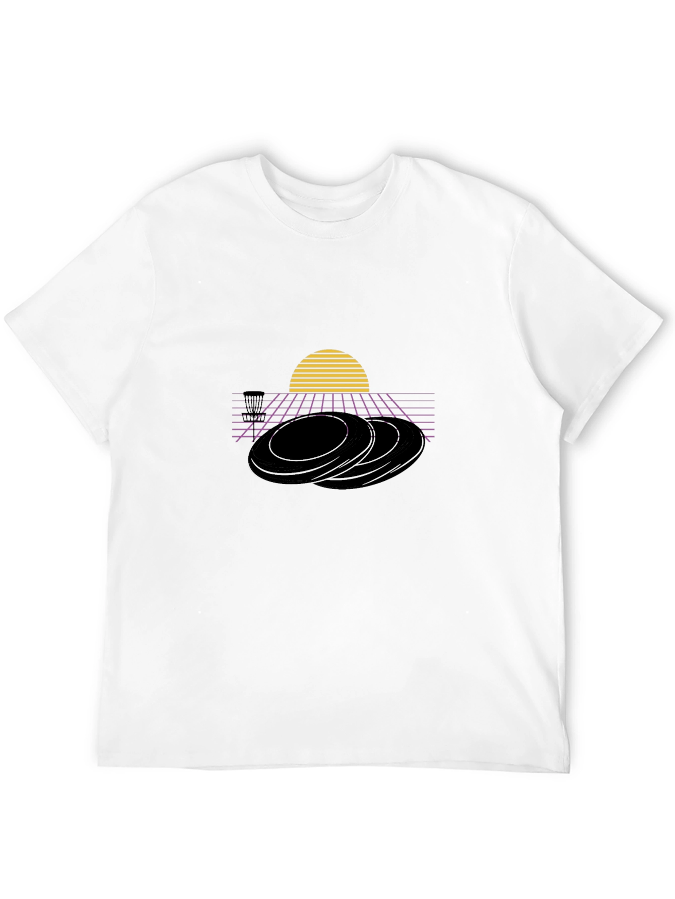 Retro Disc Golf T-Shirt - Synthwave Style